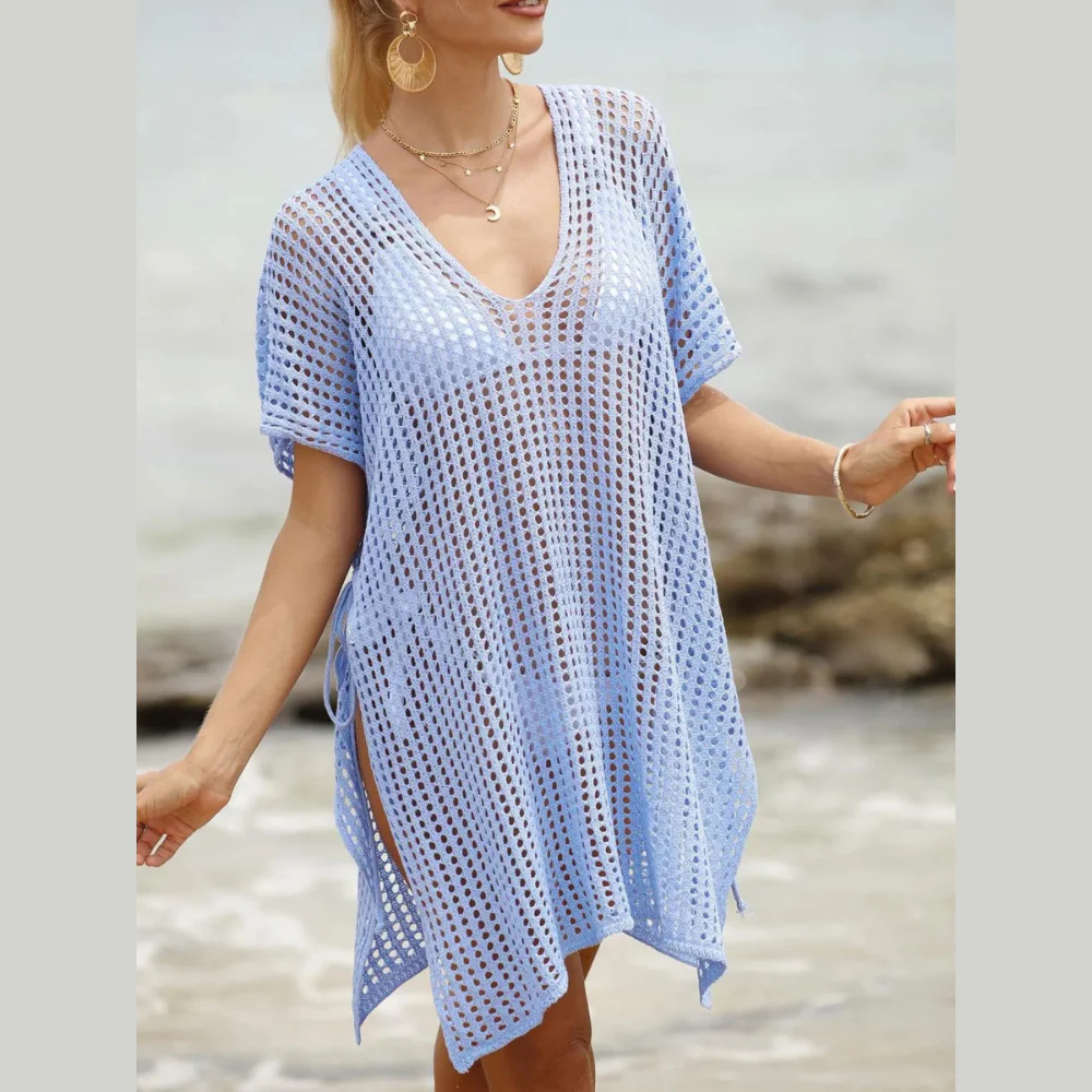 Side Tied V-Neck Cover-Up - ZKZOOK