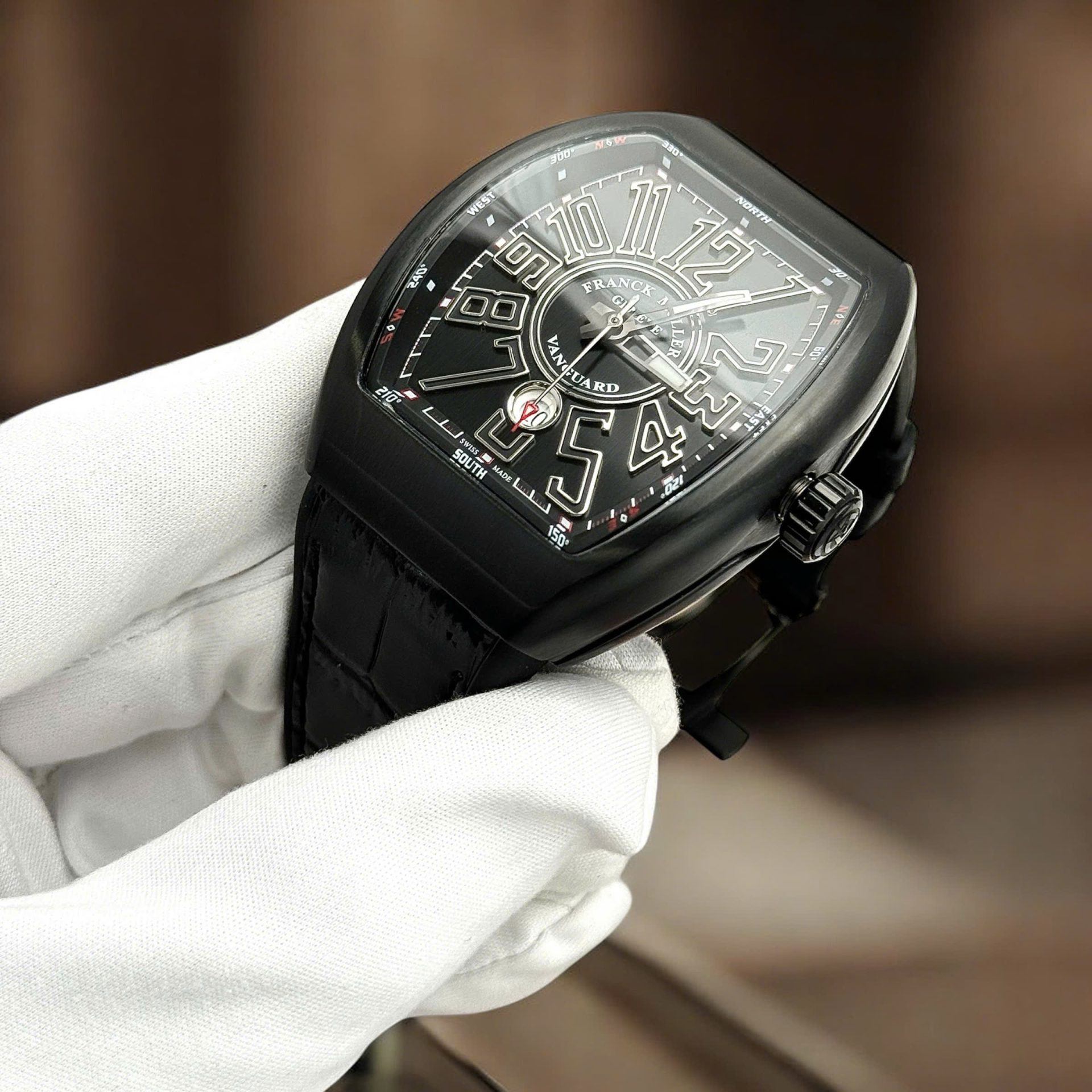 Franck Muller Good Imitation Watches Vanguard V45 Black Ceramic Automatic Movement ABF Factory 45mm - Elite Watch Atelier