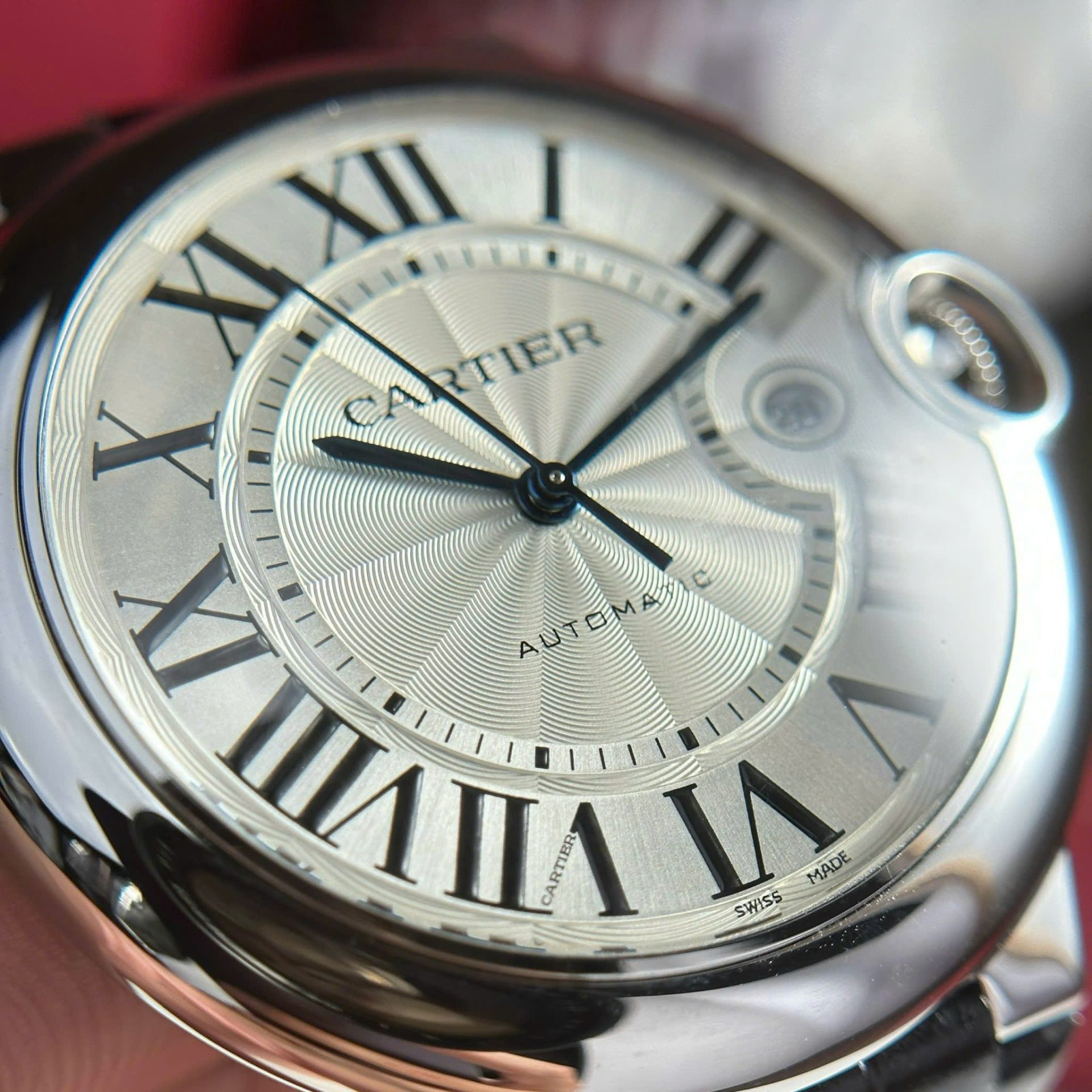 Cartier Ballon Bleu Replica Watch Dial White Leather Strap AF Factory 42mm - Top club