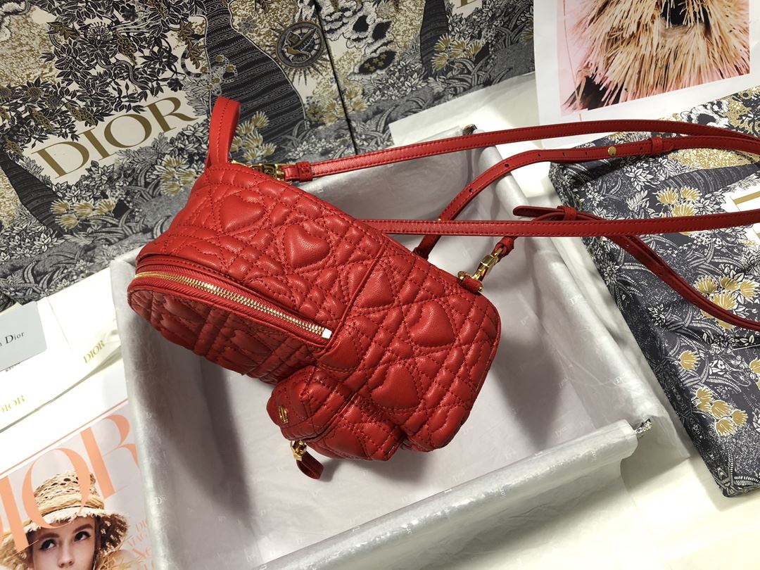 Mini Dior Backpack Heart White/Red Black For Women‎ 8 in/ 21 cm CD1:1High-quality replica