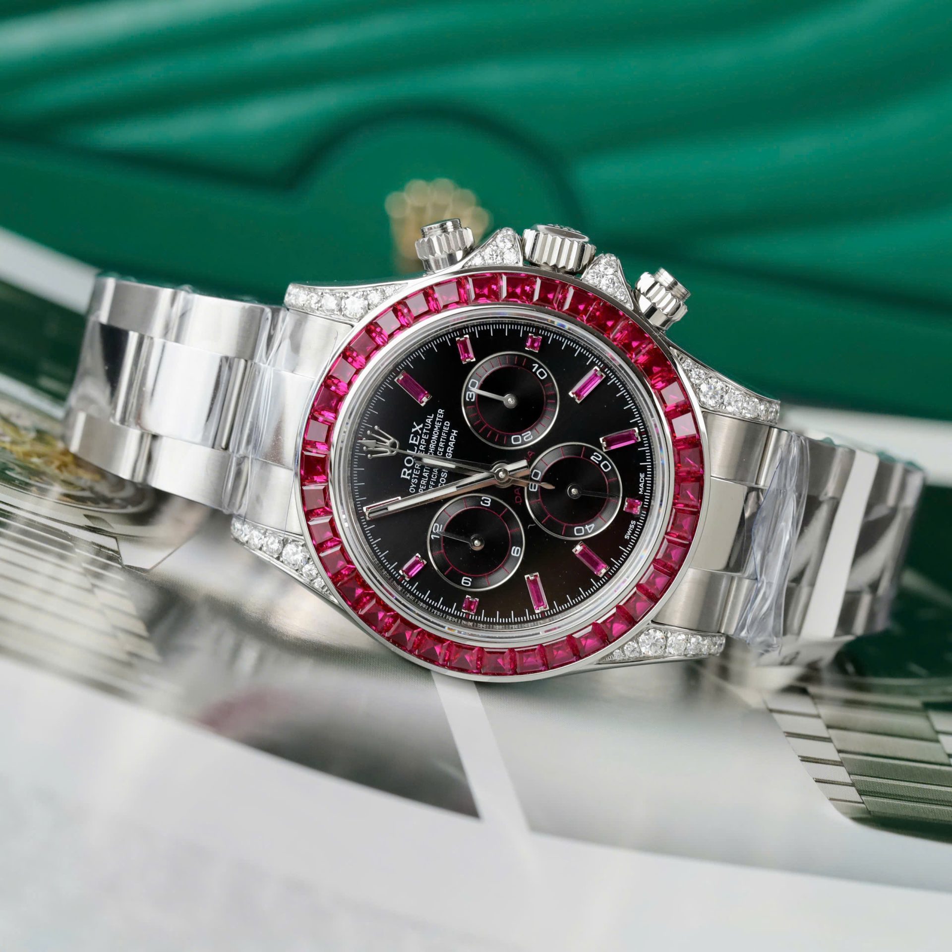 Rolex Best Replica Watch Daytona 126599TRU Custom Ruby Red Baguette 40mm - Top club
