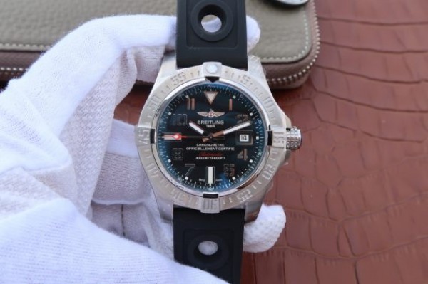 Replica Breitling Avenger II Seawolf SS GF Black Dial Black Rubber Strap A2824 - Top club