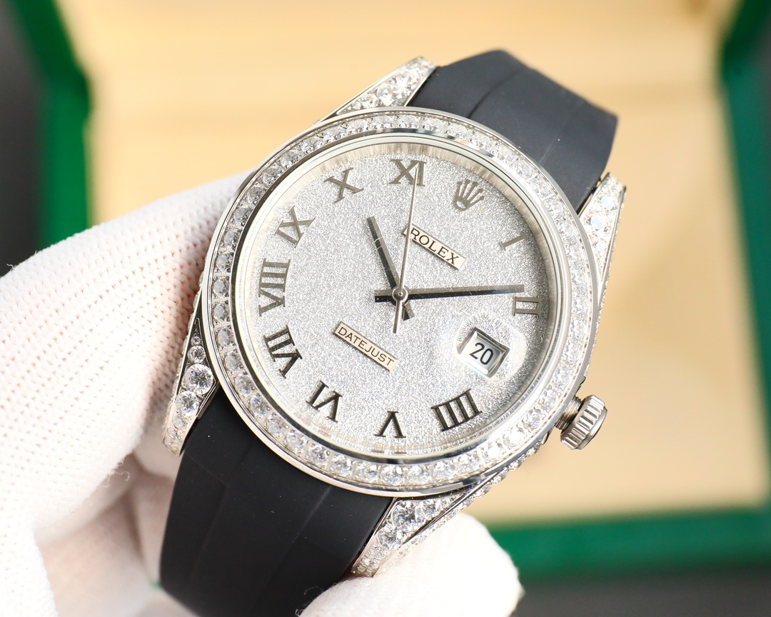 Rolex Logbook Full Luxury Style - Brilliant Roman Dial - 18k Nano-Technology 41MM - White(1:1 replica) - Top club