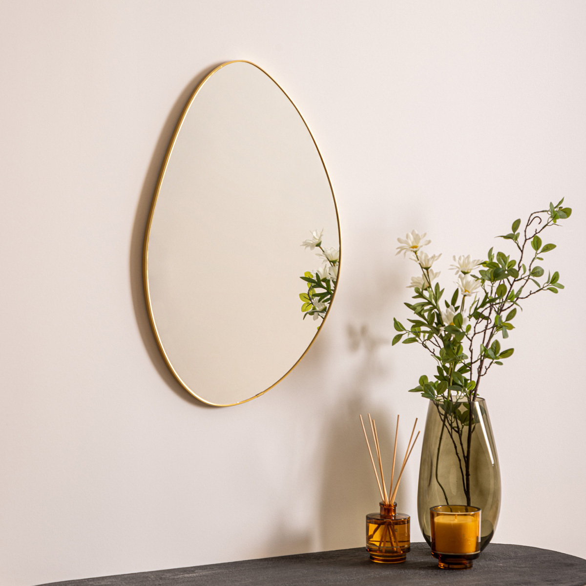 Organic mirror "Roman" Gilt, 60x40 cm