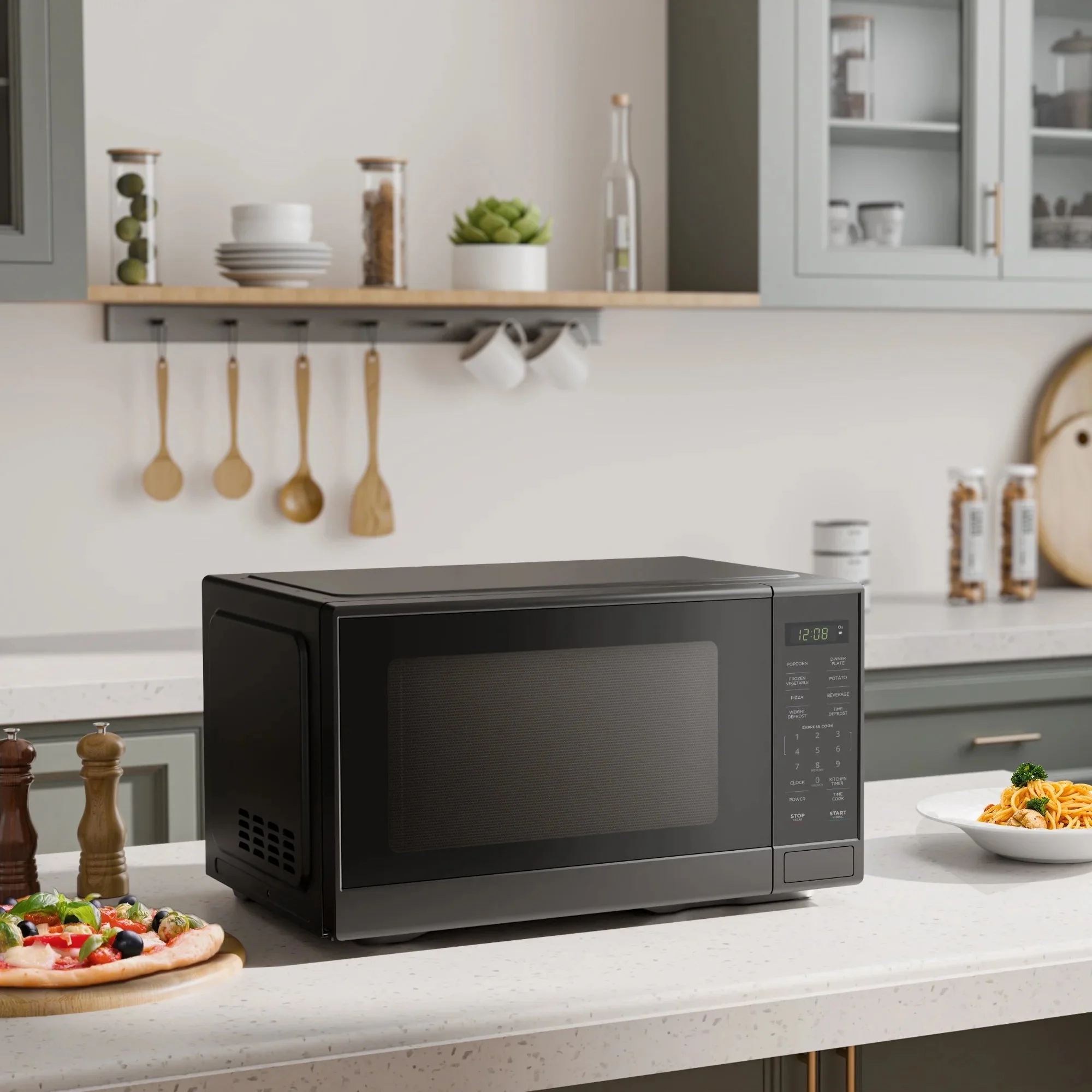 Mainstays 1.1 Cu. Ft. Countertop Microwave Oven, Black - MS8436193153-03
