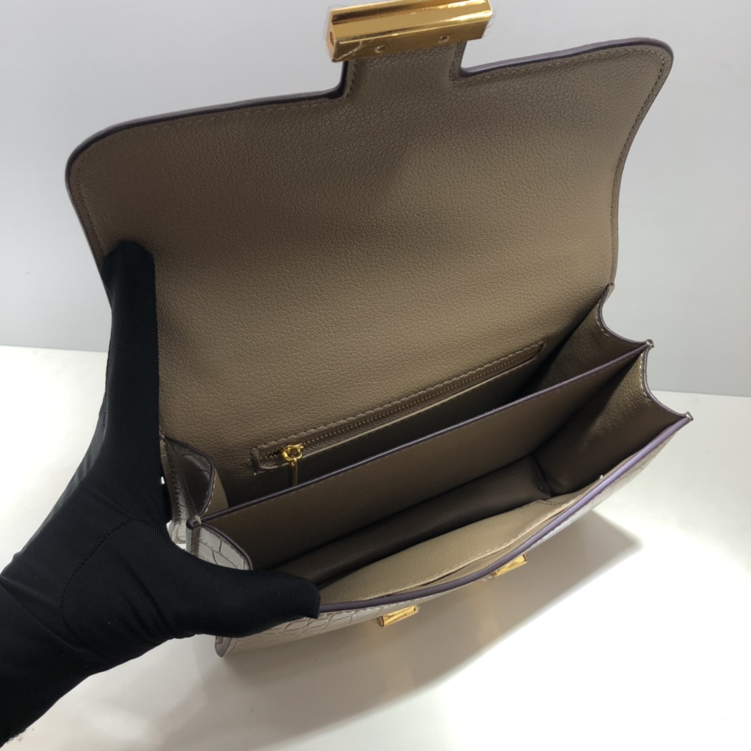 Replica Hermes Constance Crocodile Leather Pattern Cross Body Bag1:1High-quality replica