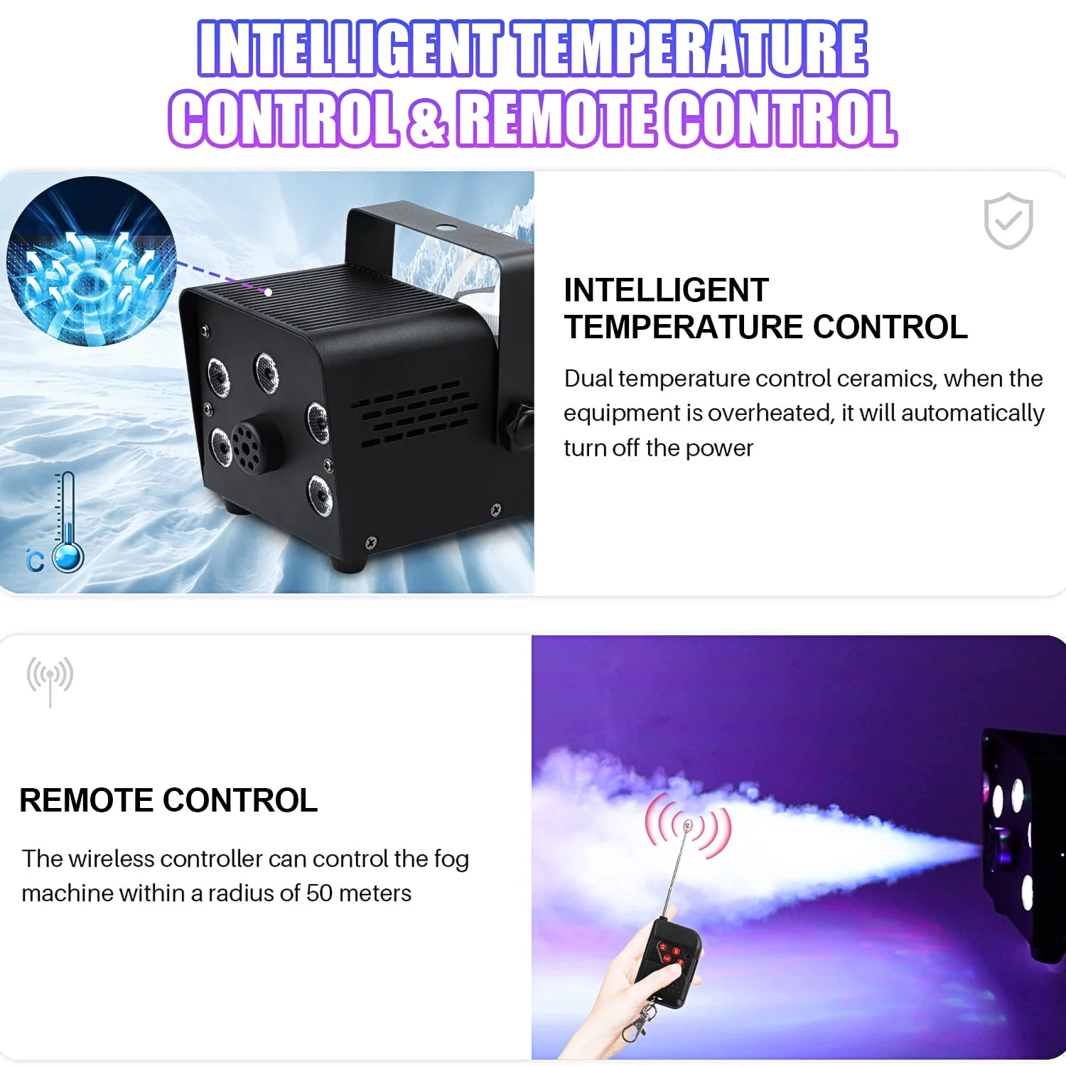 Wondnuga Halloween Fog Machine Smoke Machine 550W 3-in-one RGB Light Beads Smoke Machine Remote Control for Halloween Party Wedding - Image 8 Wondnuga Halloween Fog Machine Smoke Machine 550W 3-in-one RGB Light Beads Smoke Machine Remote Control for Halloween Party Wedding - Image 8