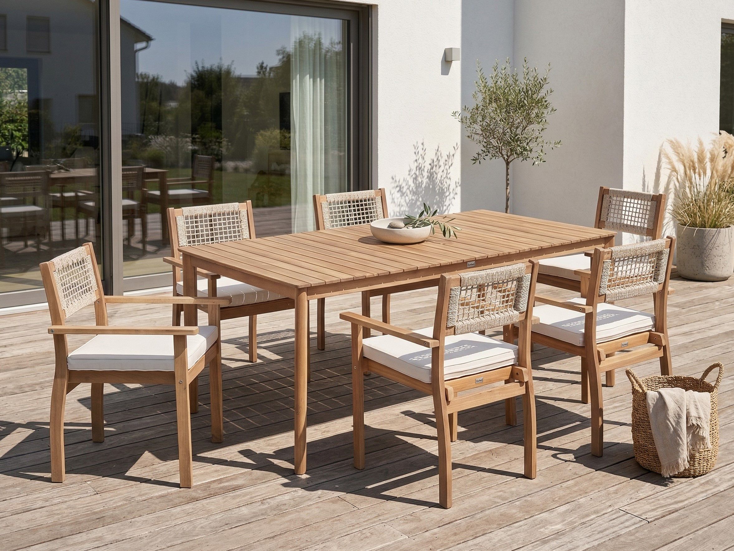 Garden Dining Table JACO 180 cm 100 cm Acacia Wood Light Brown