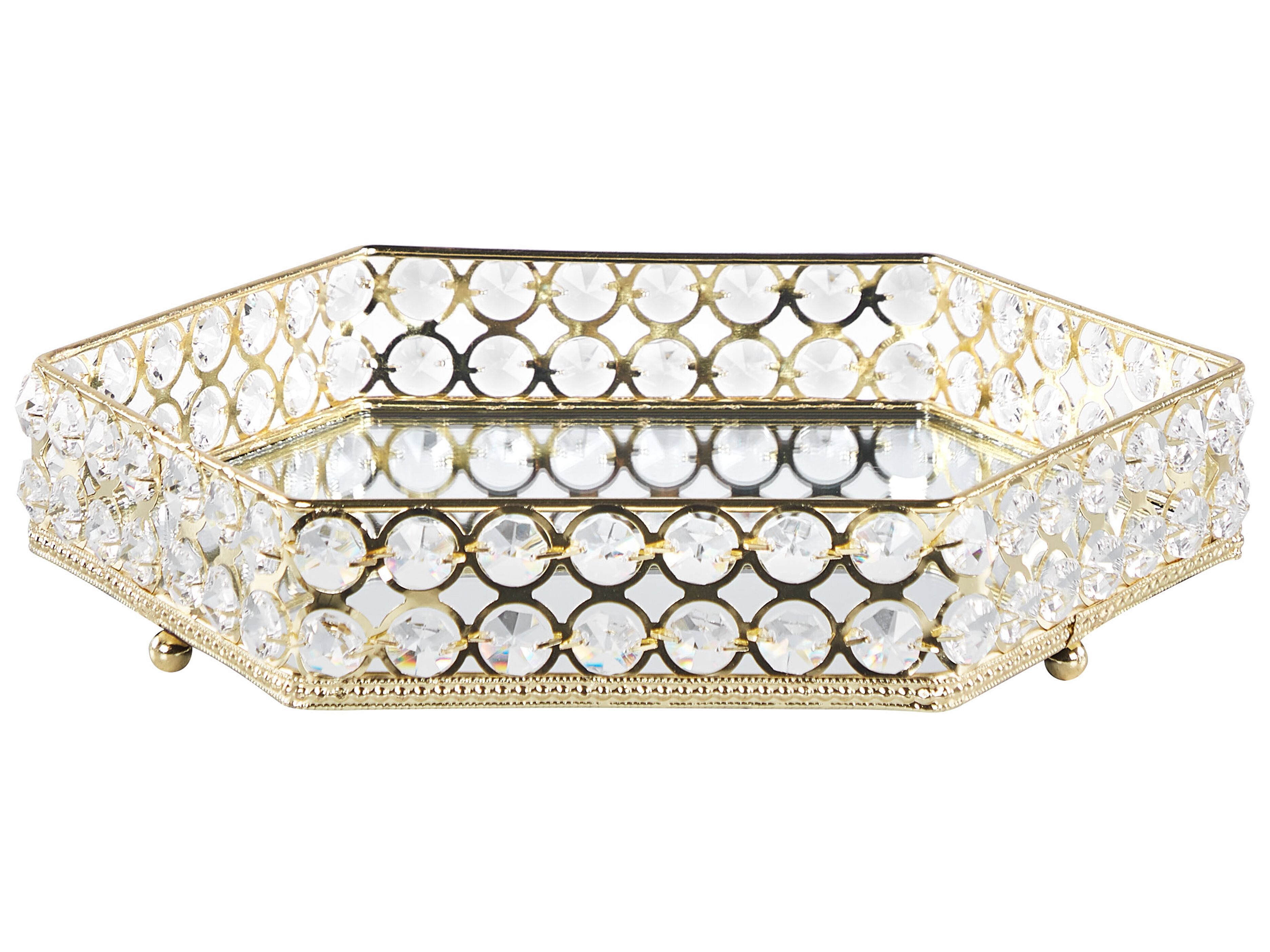 Decorative Tray VATAN Glass Gold