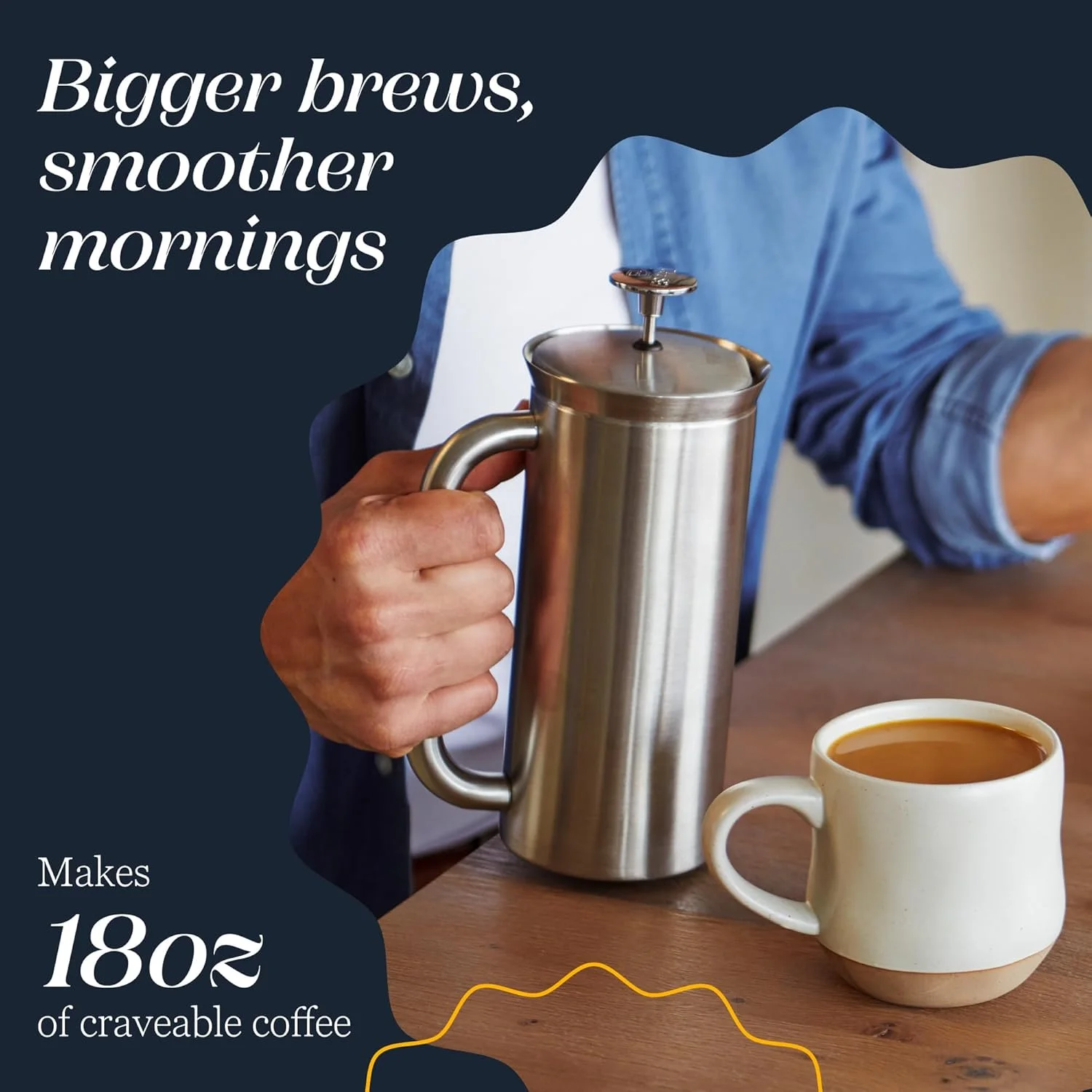 ESPRO P7 French Press Coffee Maker - Double-Walled Stainless Steel Insulated with Micro-Filter, 18 Oz, Brushed Stainless Steel - Image 5