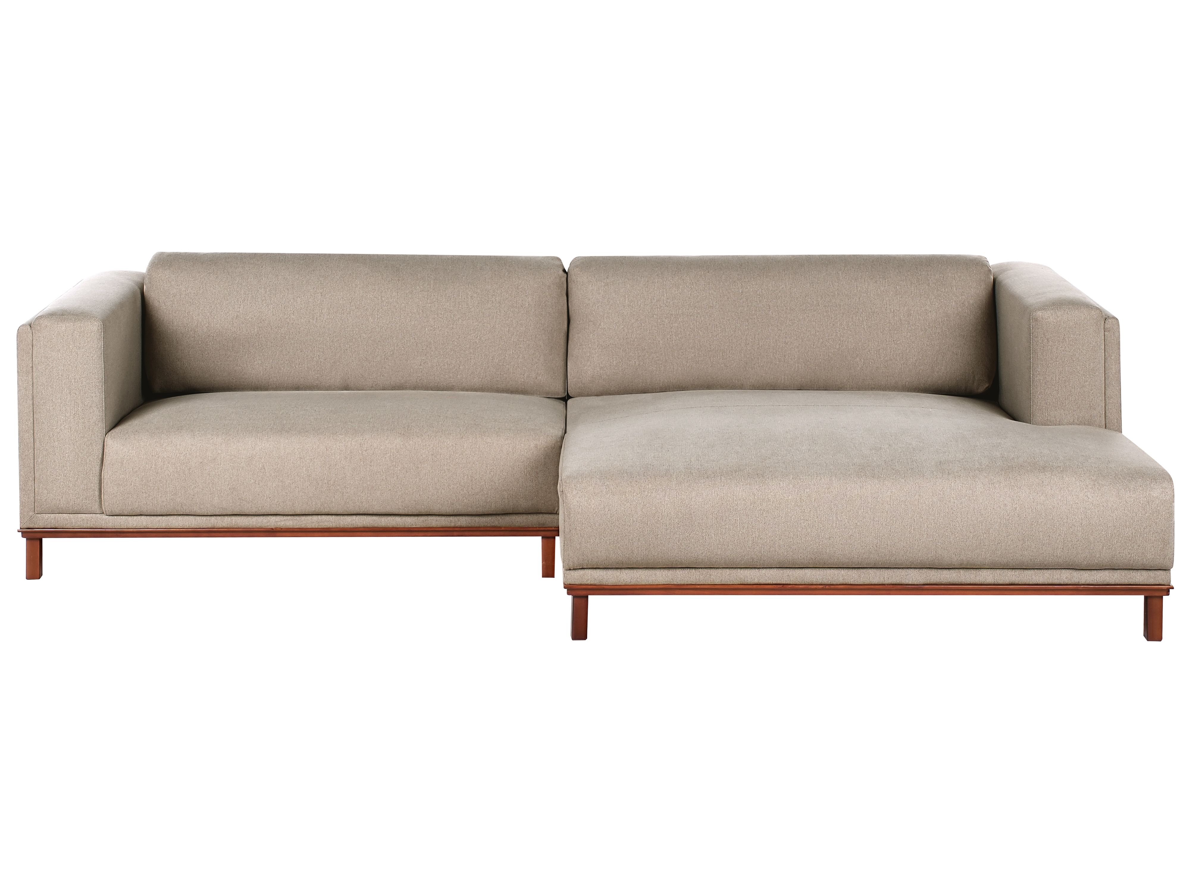 Corner Sofa 4 Seater VENG Fabric Taupe Left Hand