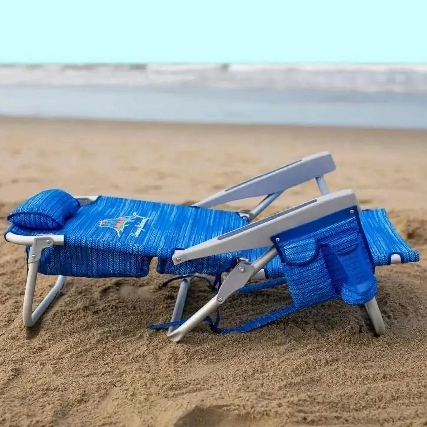 Tommy Bahama Backpack Beach Chairs, Blue, 2 Pack - Image 2 Tommy Bahama Backpack Beach Chairs, Blue, 2 Pack - Image 2