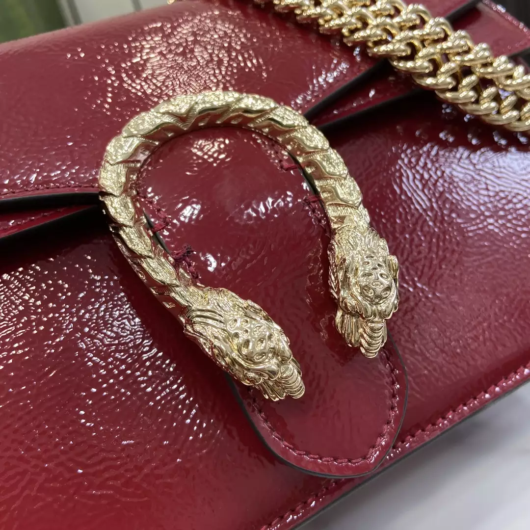 Dionysus Small Shoulder Bag in Rosso Ancora Patent Leather1:1High-quality replica