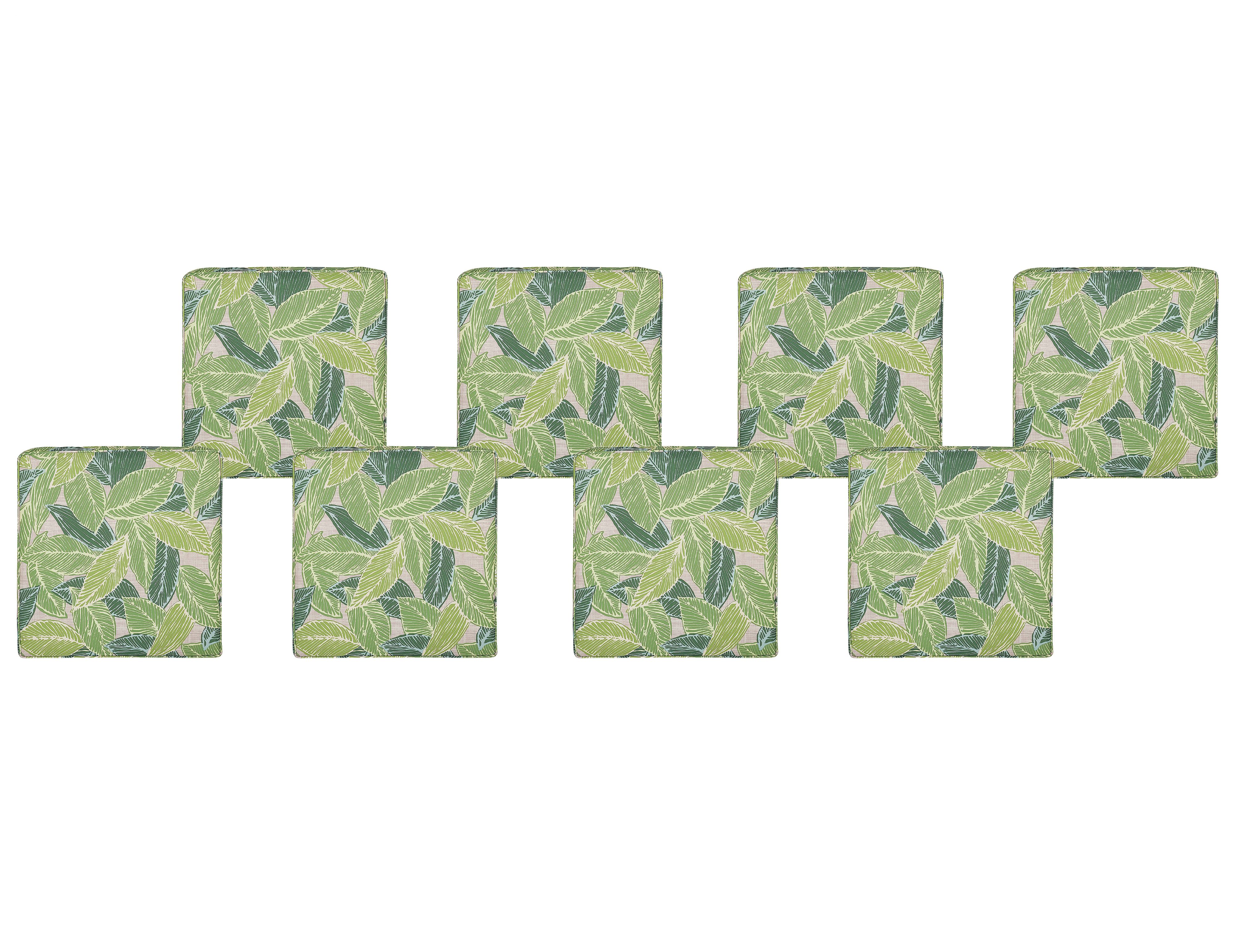 Set of 8 Garden Chair Cushions SASSARI 46 x 46 cm Light Green