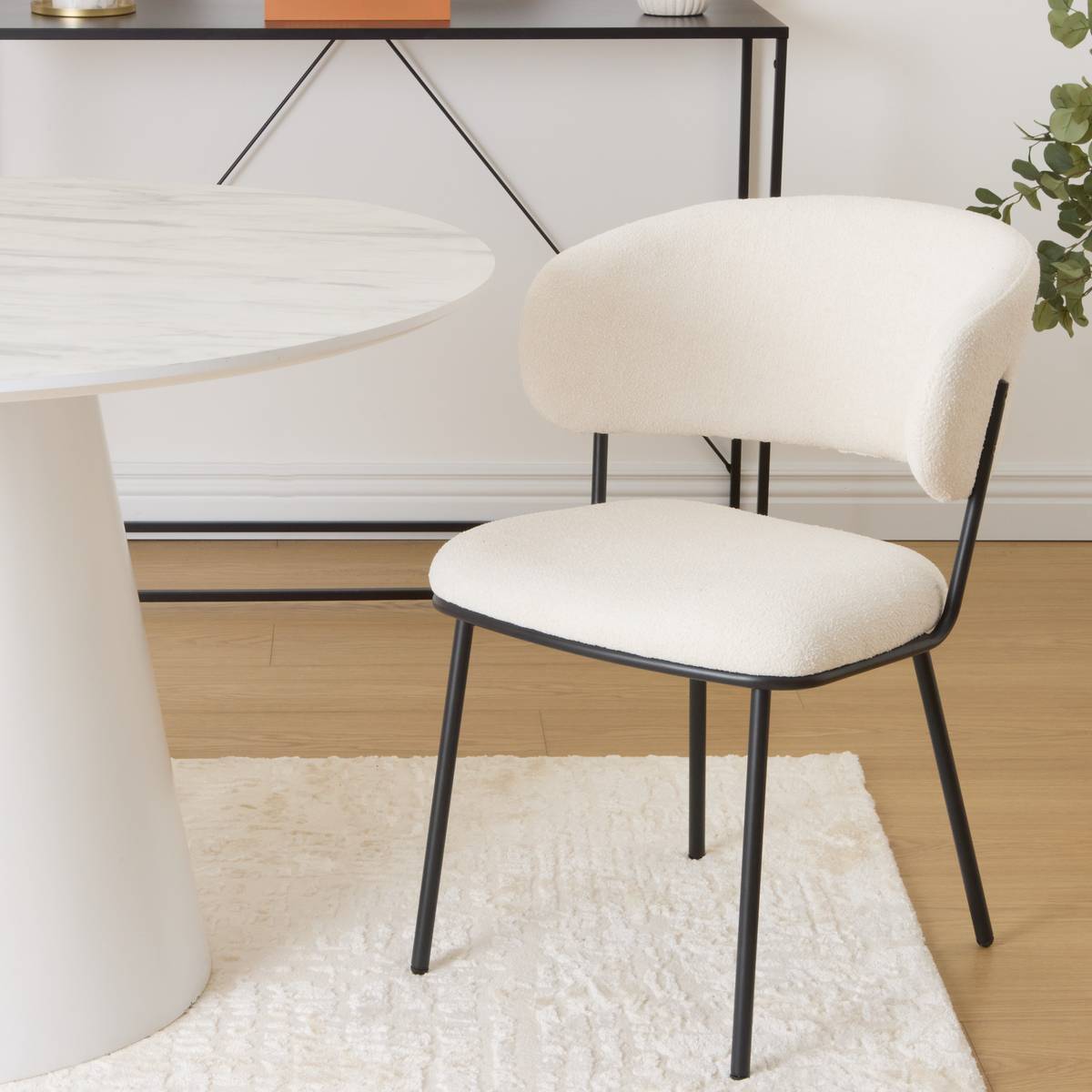 Set of 2 "Alba" chairs Steel, Polyester, White