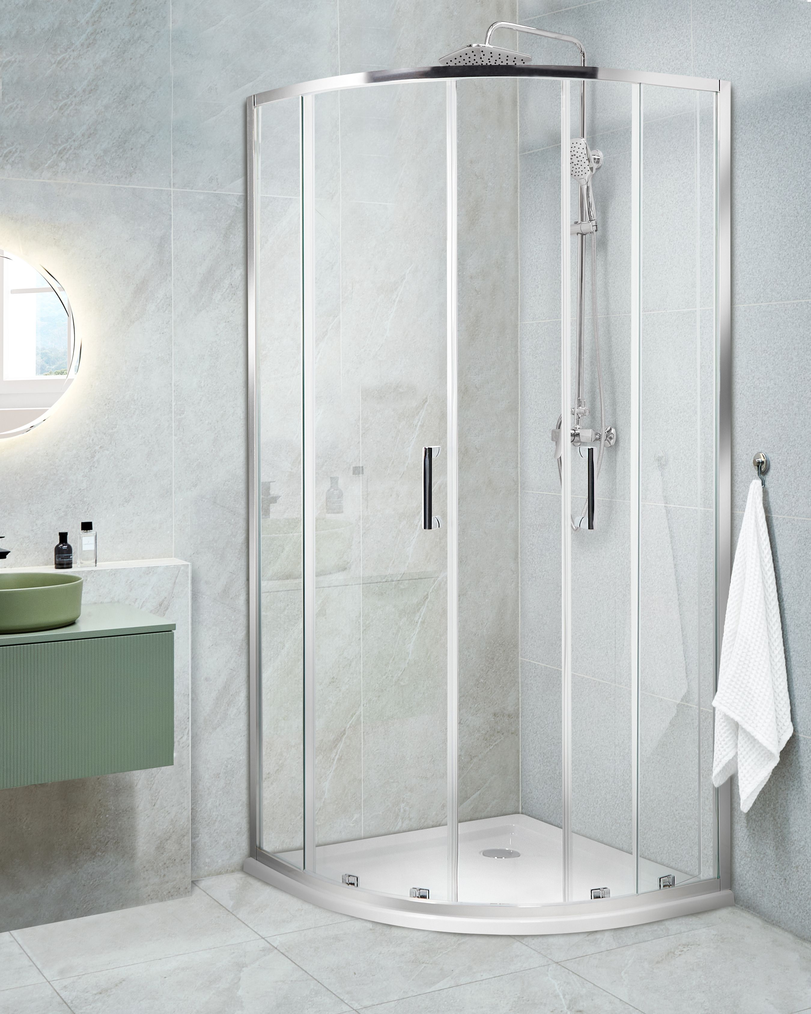 Shower Enclosure JUKATAN 900 x 900 x 1850 mm Silver