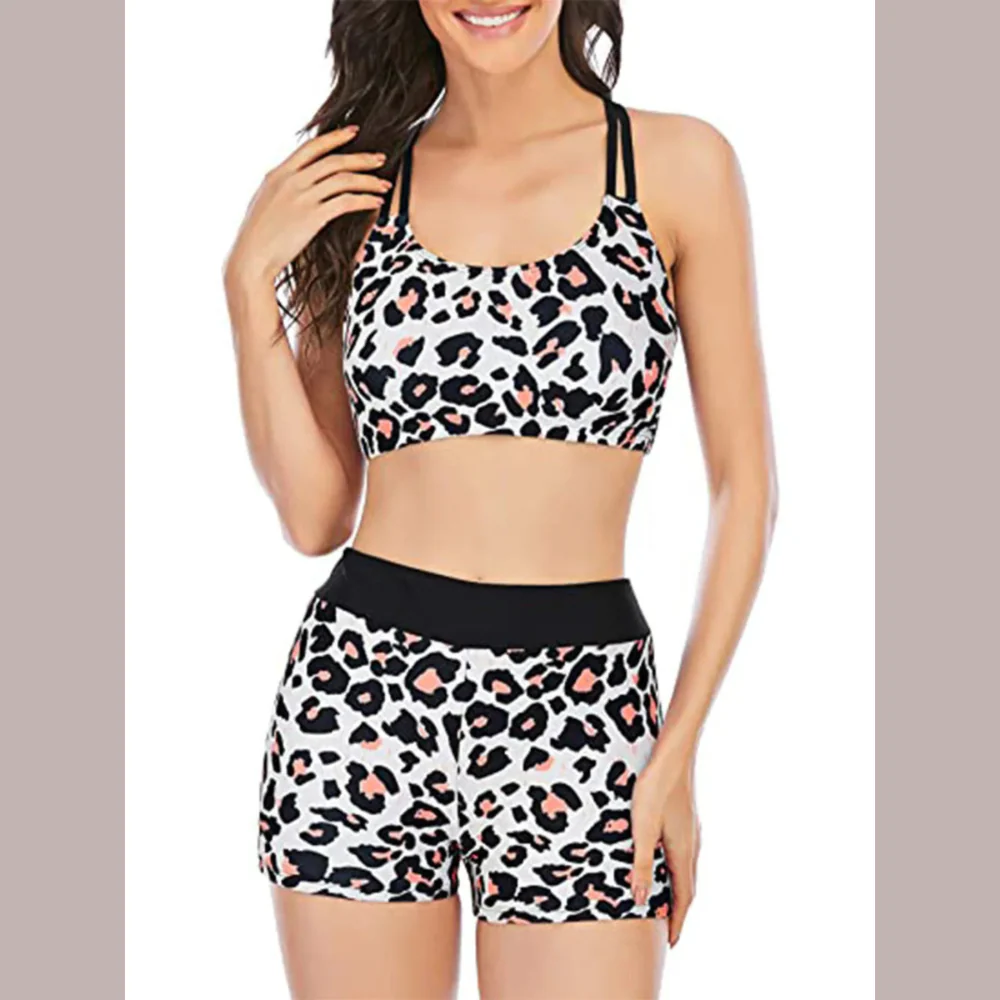 Cutout Printed Round Neck Three-Piece Swim Set - ZKZOOK