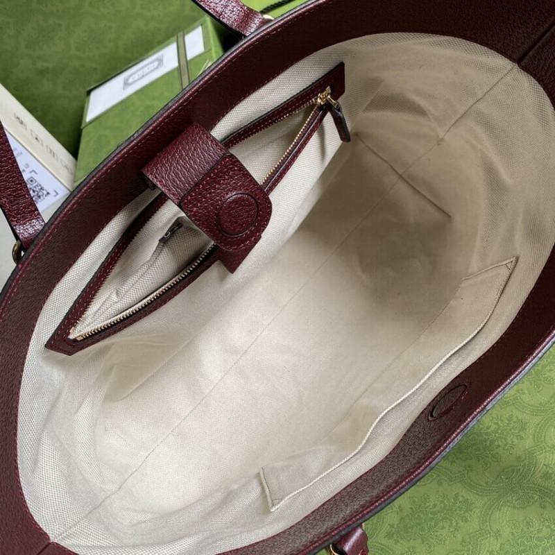 Replica Gucci Ophidia Medium Tote With Web In Burgundy Gg Canvas 6316851:1High-quality replica