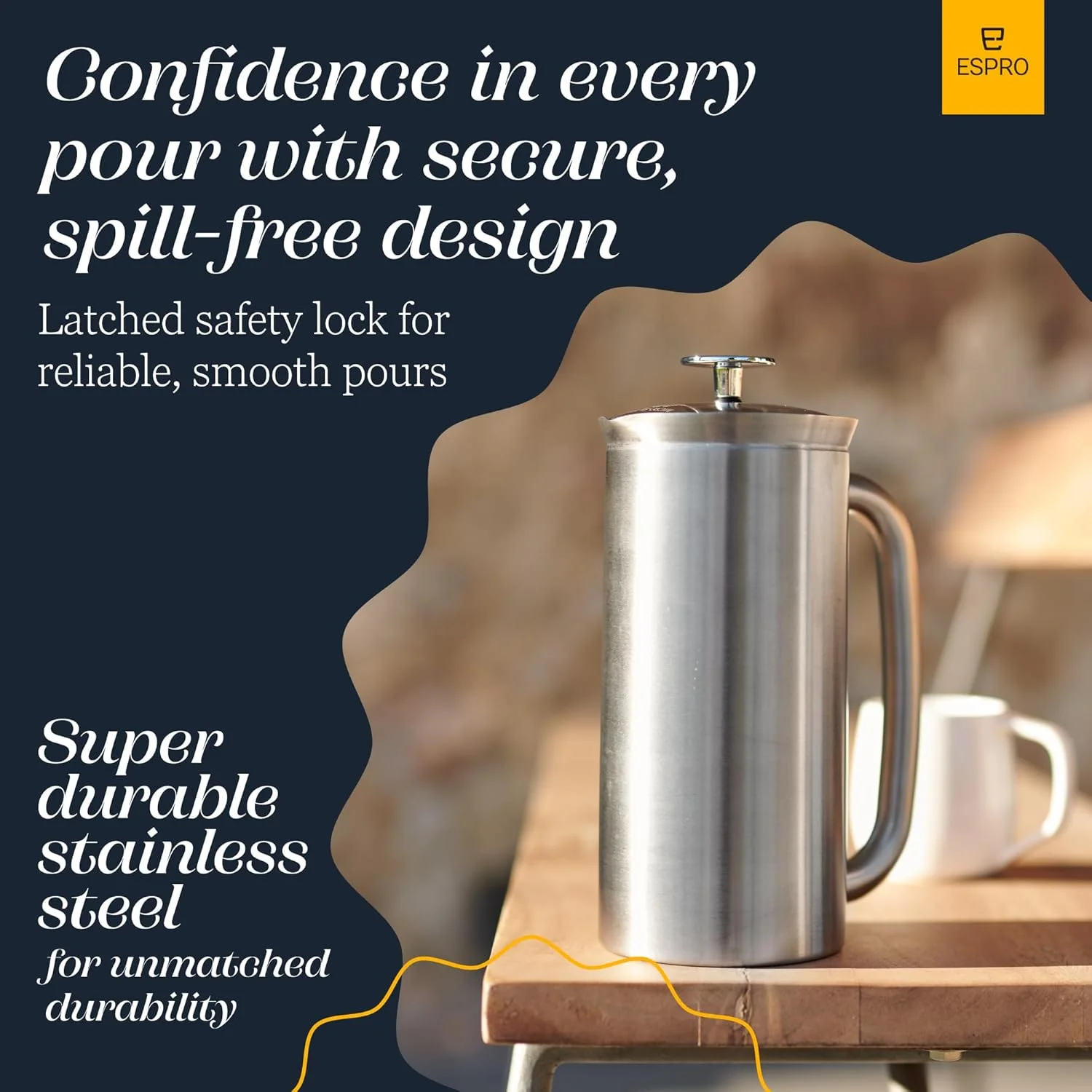 ESPRO P7 French Press Coffee Maker - Double-Walled Stainless Steel Insulated with Micro-Filter, 18 Oz, Brushed Stainless Steel - Image 6