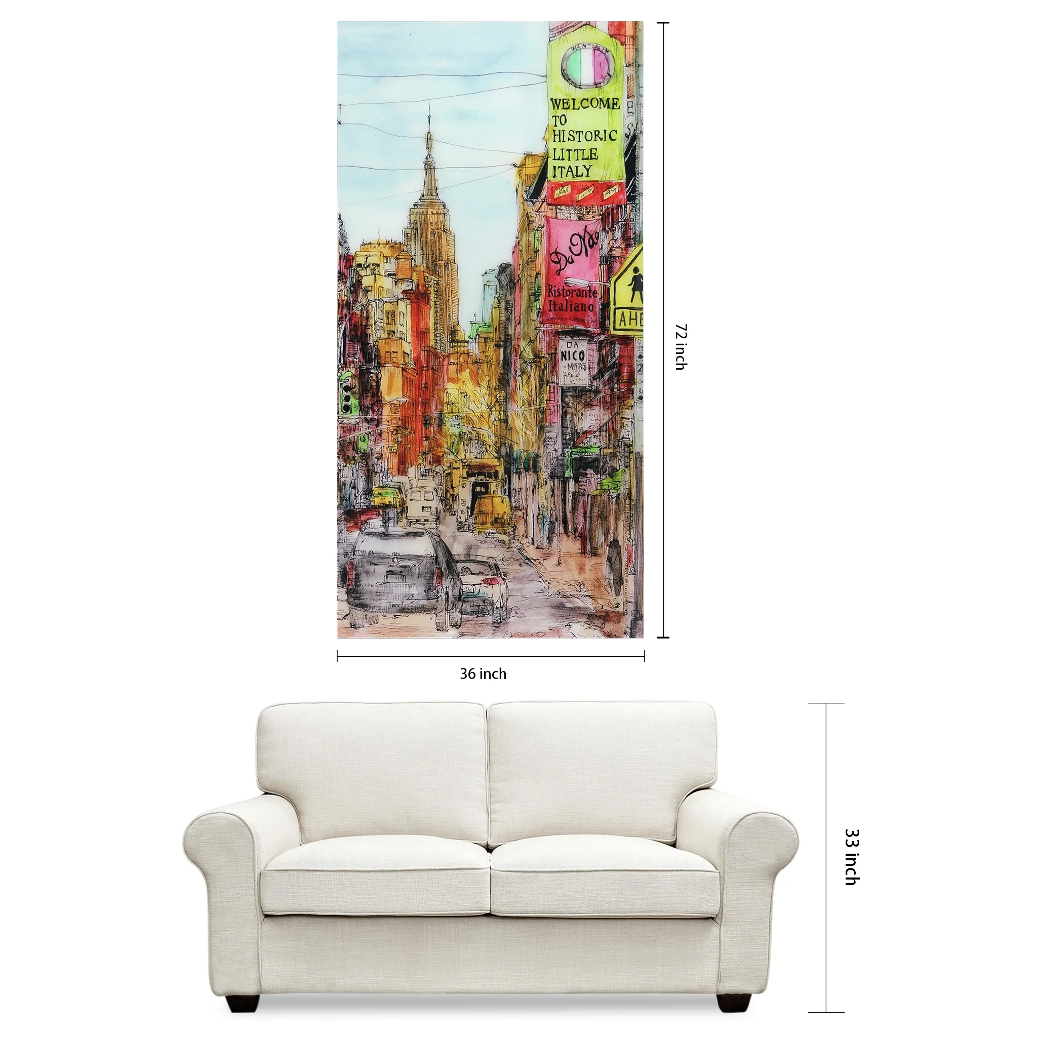 Empire Art Direct Blue Splash Frameless Free Floating Tempered Glass Panel Graphic Wall Art, 72" x 36", Ready to Hang - Image 47