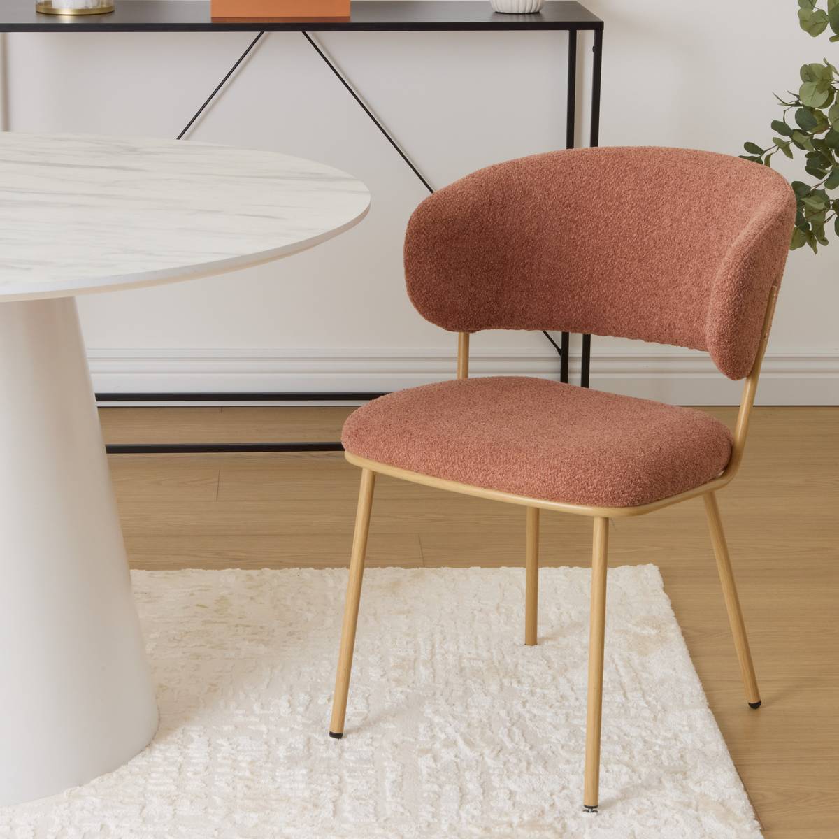 Set of 2 "Alba" chairs Steel, Polyester, Terracotta