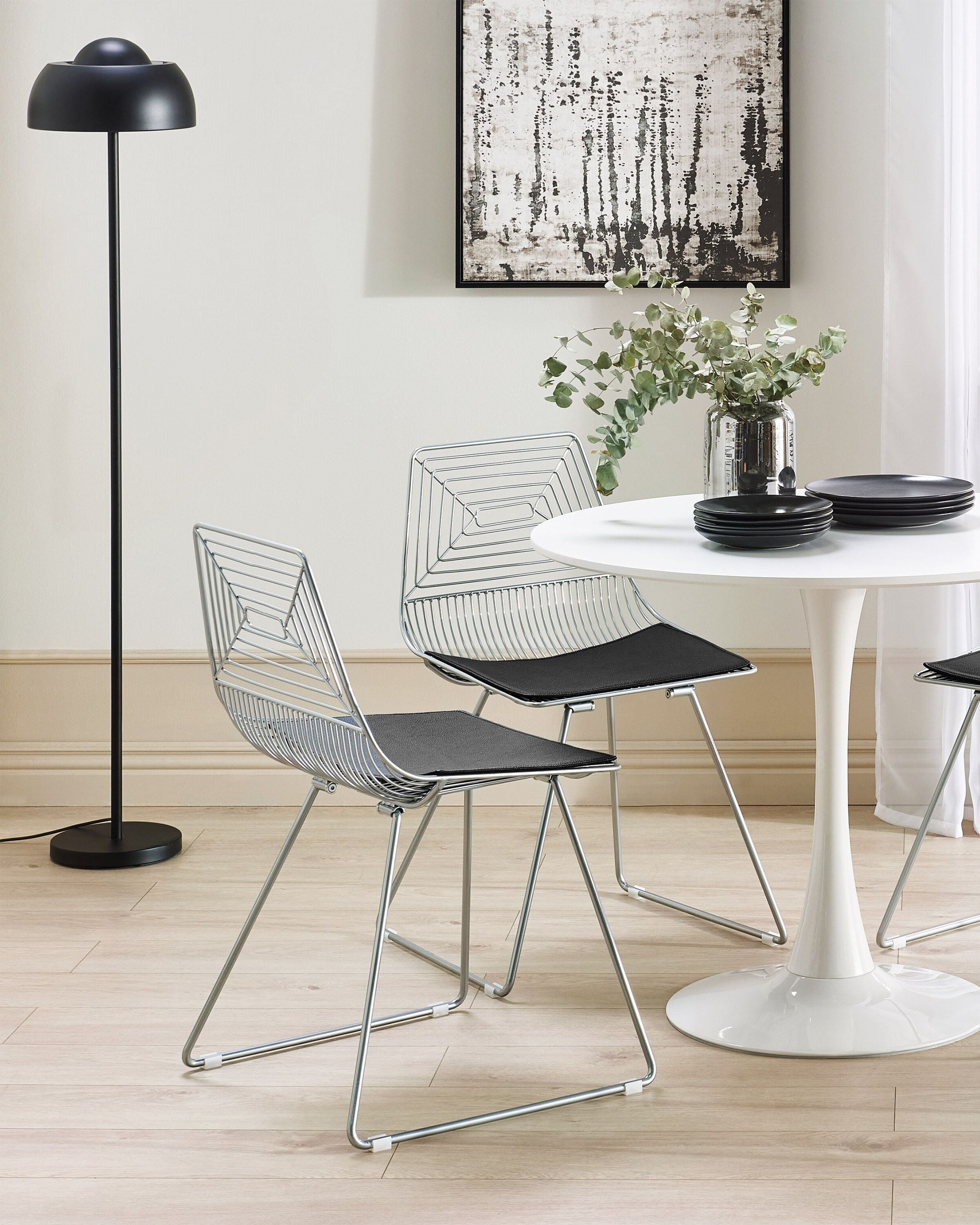 Set of 2 Dining Chairs BEATTY Metal Silver
