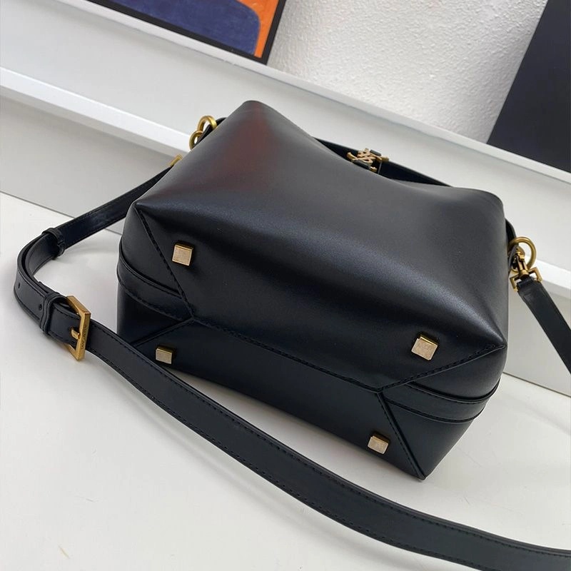 Saint Laurent Medium Le 37 Bucket Bag In Shiny Leather Black Gold - 1:1High-quality replica
