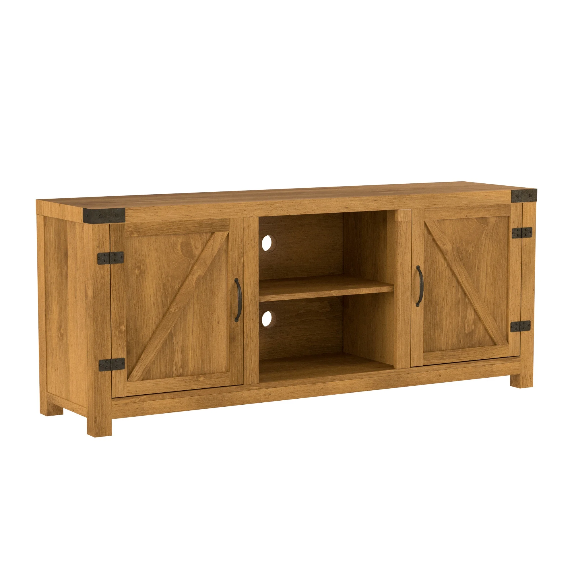 Walker Edison Modern Farmhouse Barn Door TV Stand for TVs up to 65", Grey Wash - Image 55