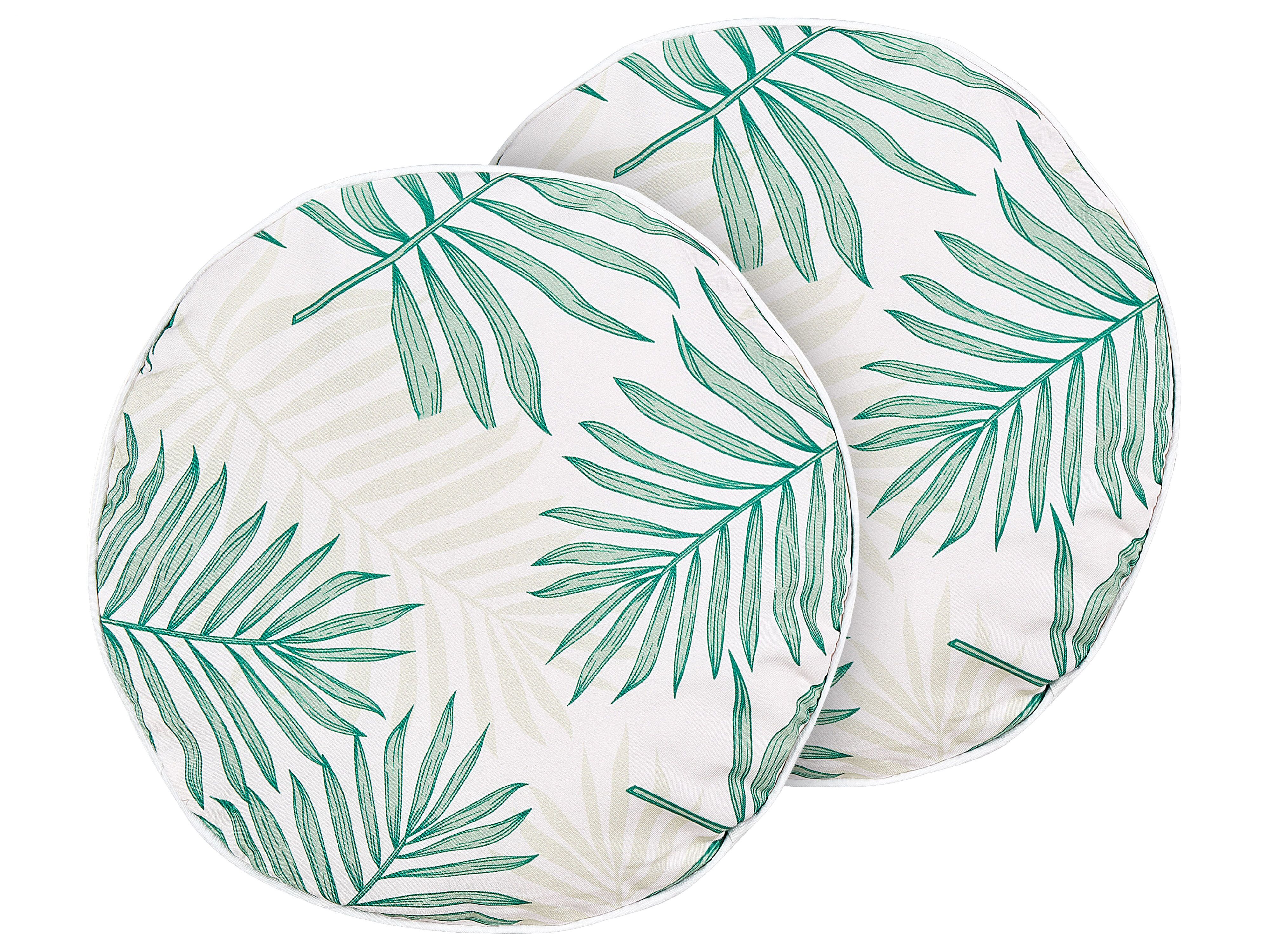 Set of 2 Outdoor Cushions POGGIO Plant Pattern 40 x 40 cm Green