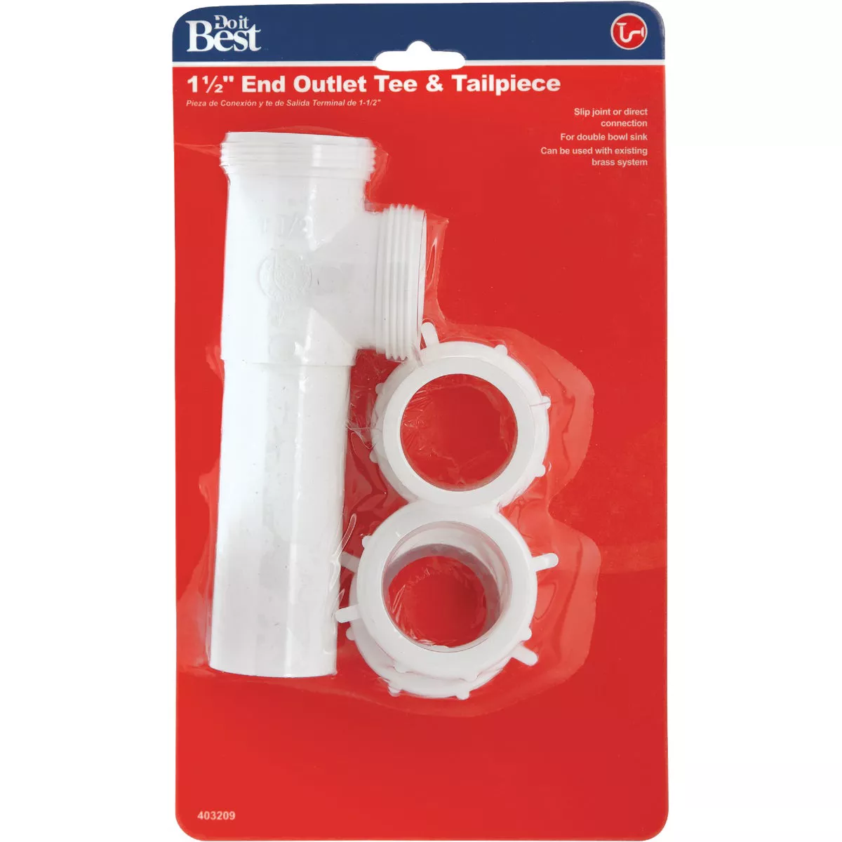 Do it Best 1-1/2 In. White Polypropylene End Outlet Tee