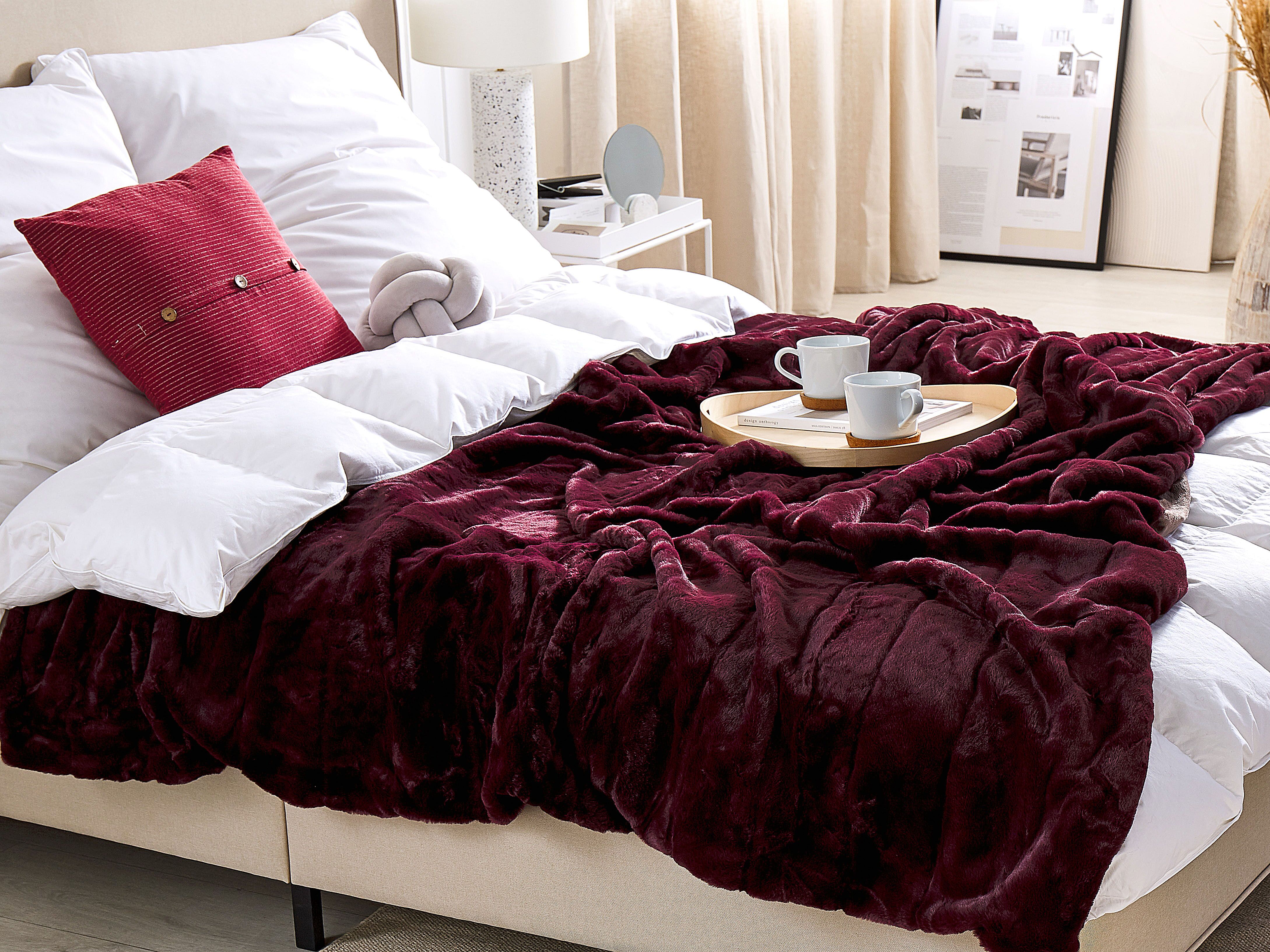 Blanket TANTAN 180 x 220 cm Burgundy