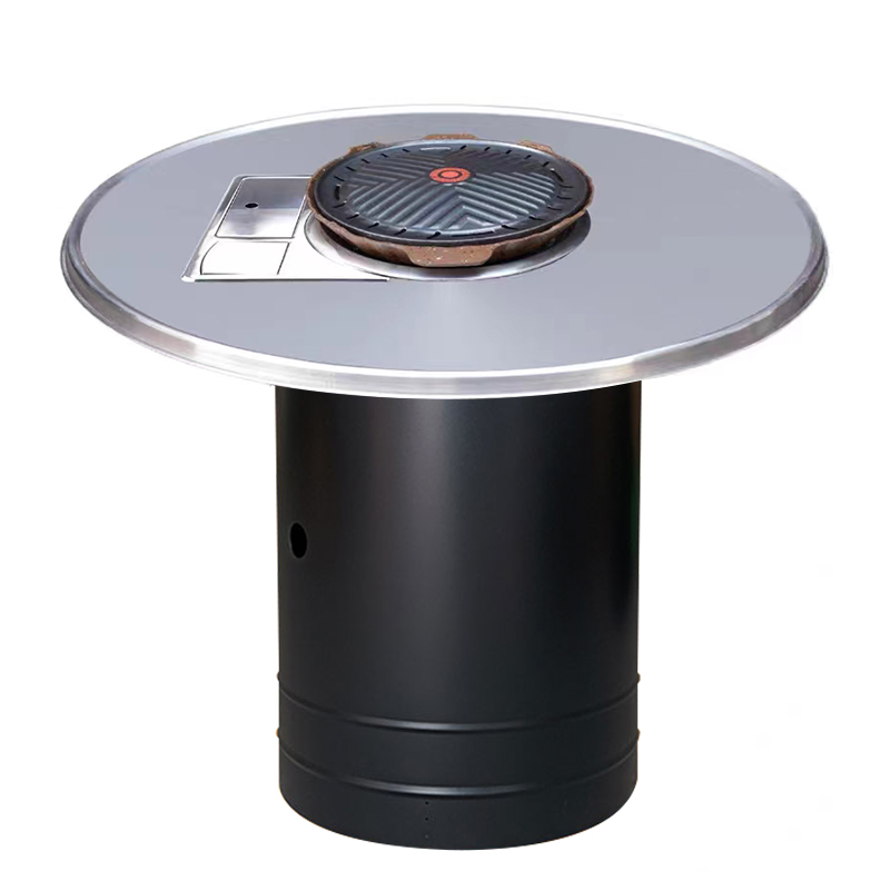 Commercial Barbecue Hotpot Coffee 6 Seats Table 160*80cm Multi-Material Dining Table Coffee Table