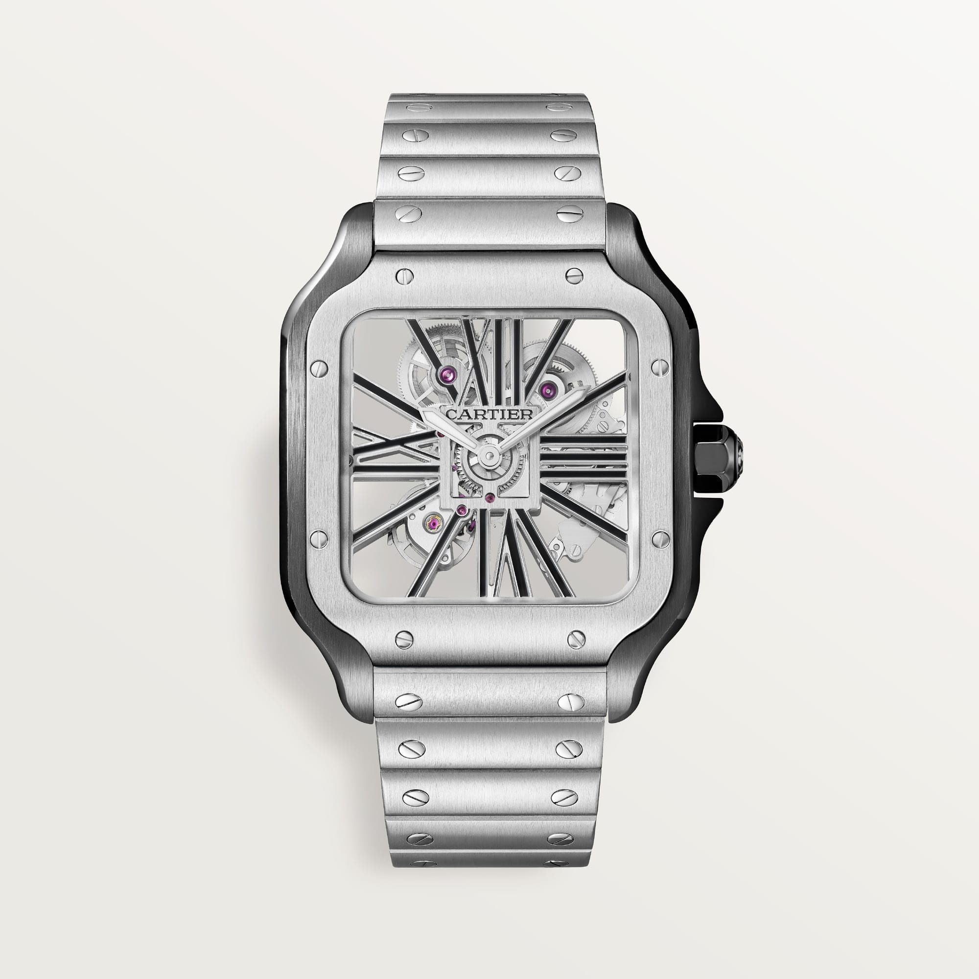 fake cartier watch Santos skeleton large model Manufacture mechanical movement with manual winding caliber(1:1 replica) - Elite Watch Atelier