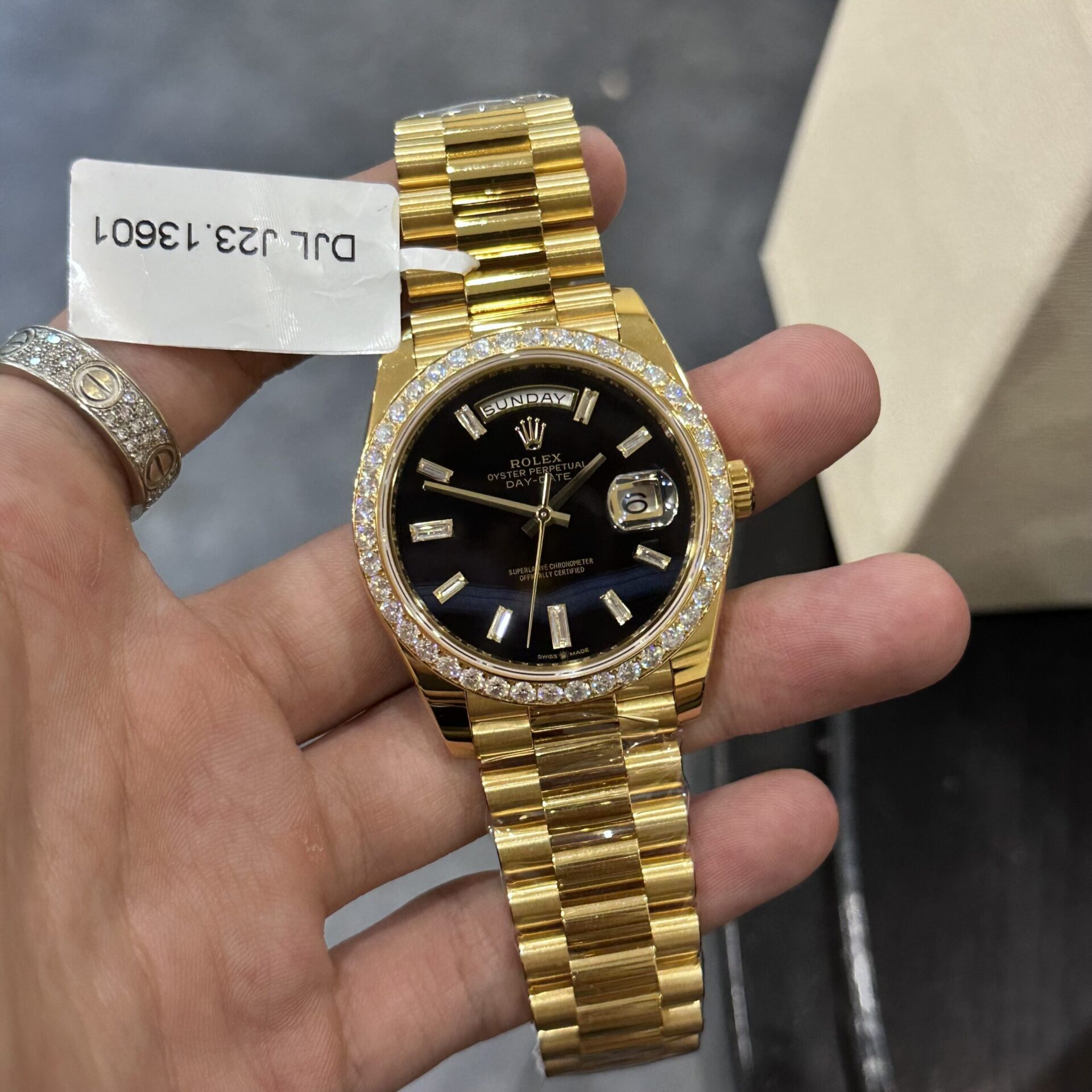 Rolex Replica Watch Day-Date 228238 Gold Wrapped With Moissanite GM V2 152gram 40mm - Top club