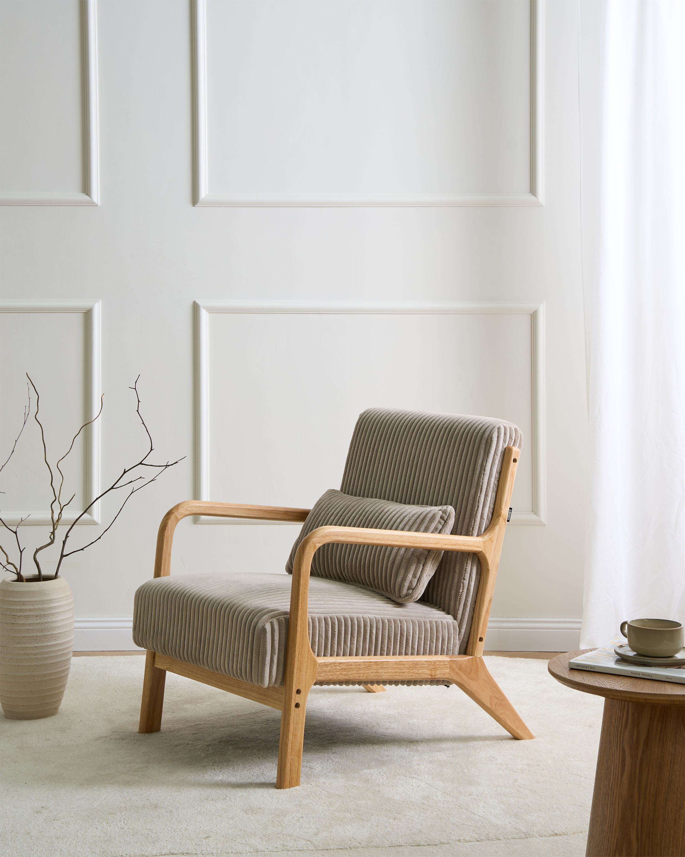 Armchair SORSELE Corduroy Beige
