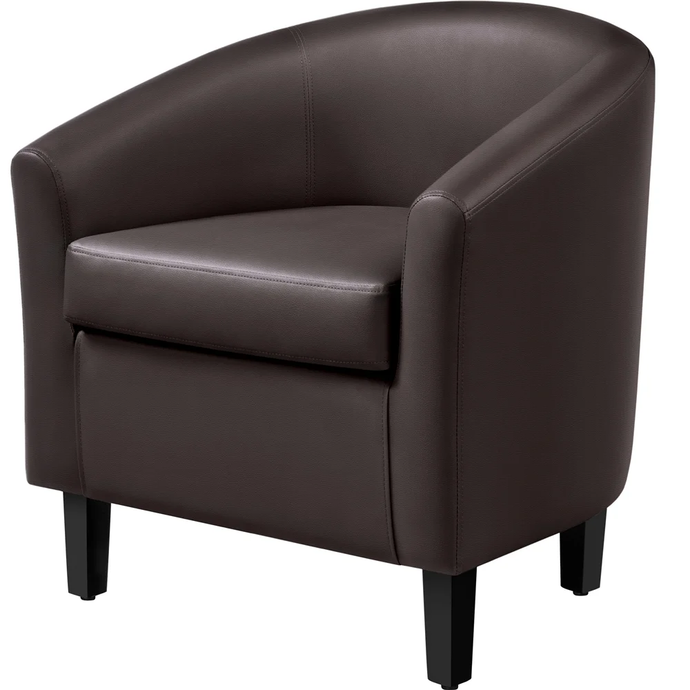 Renwick Faux Leather Barrel Accent Chair for Living Room, Set of 2, Black - Image 68