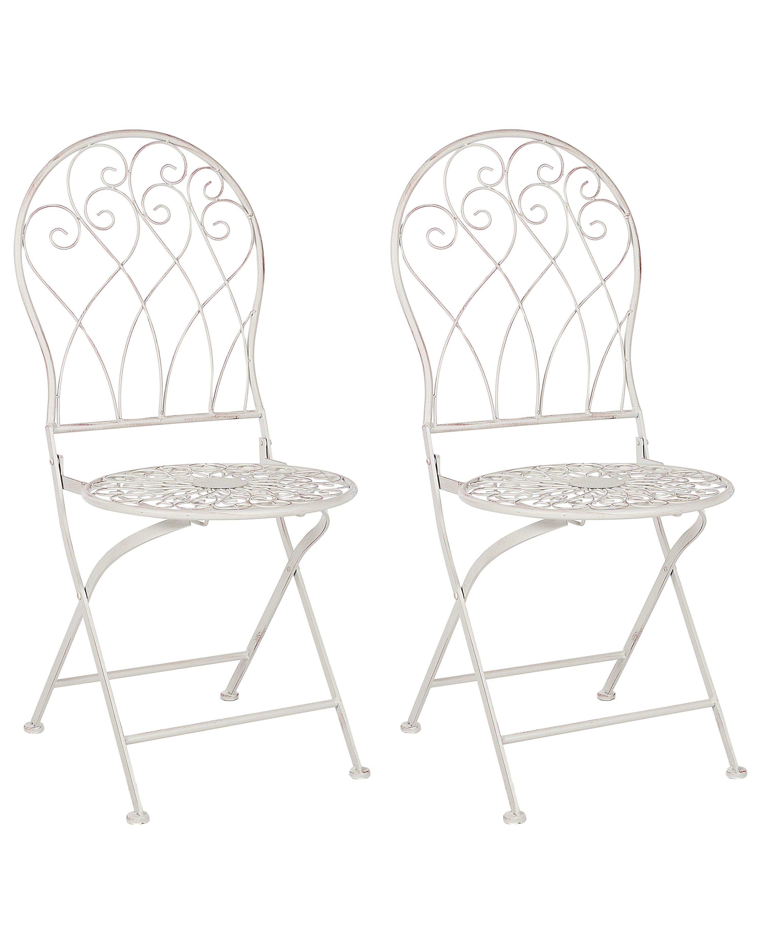 Set of 2 Garden Chairs STIFFE Metal White
