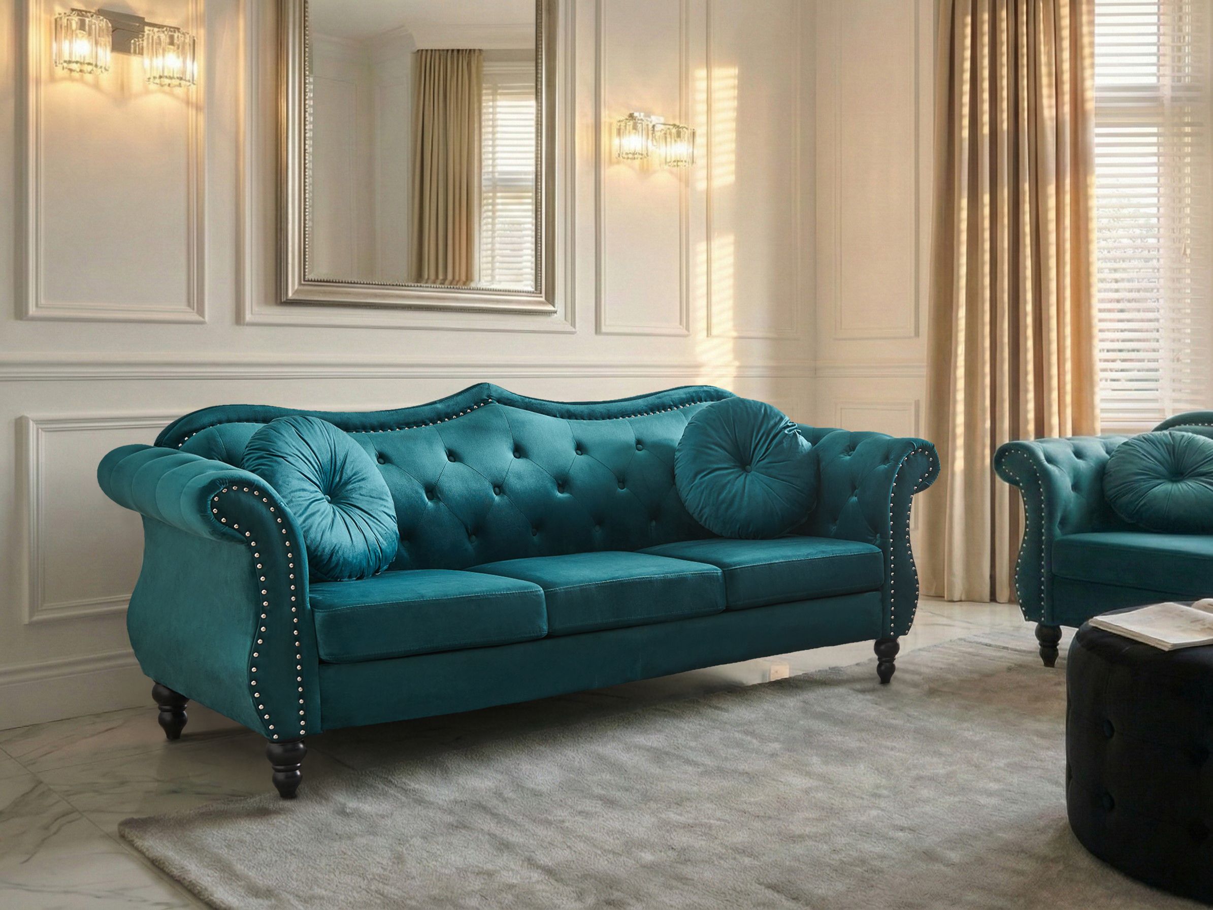 Sofa 3 Seater SKIEN Velvet Teal