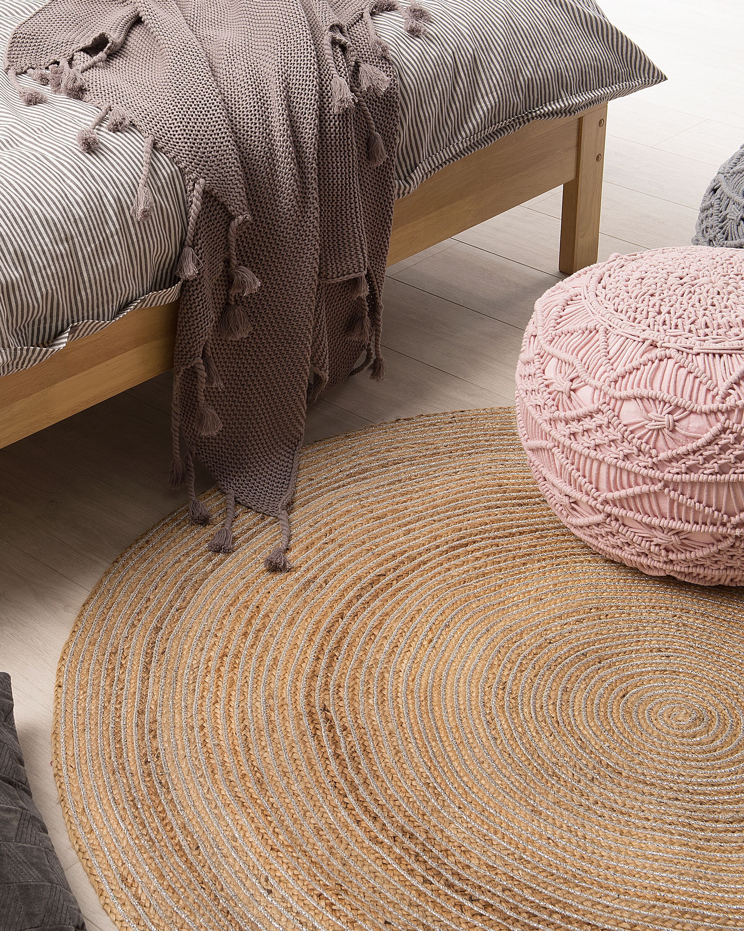 Rug AKBELEN Beige ø 140 cm Jute
