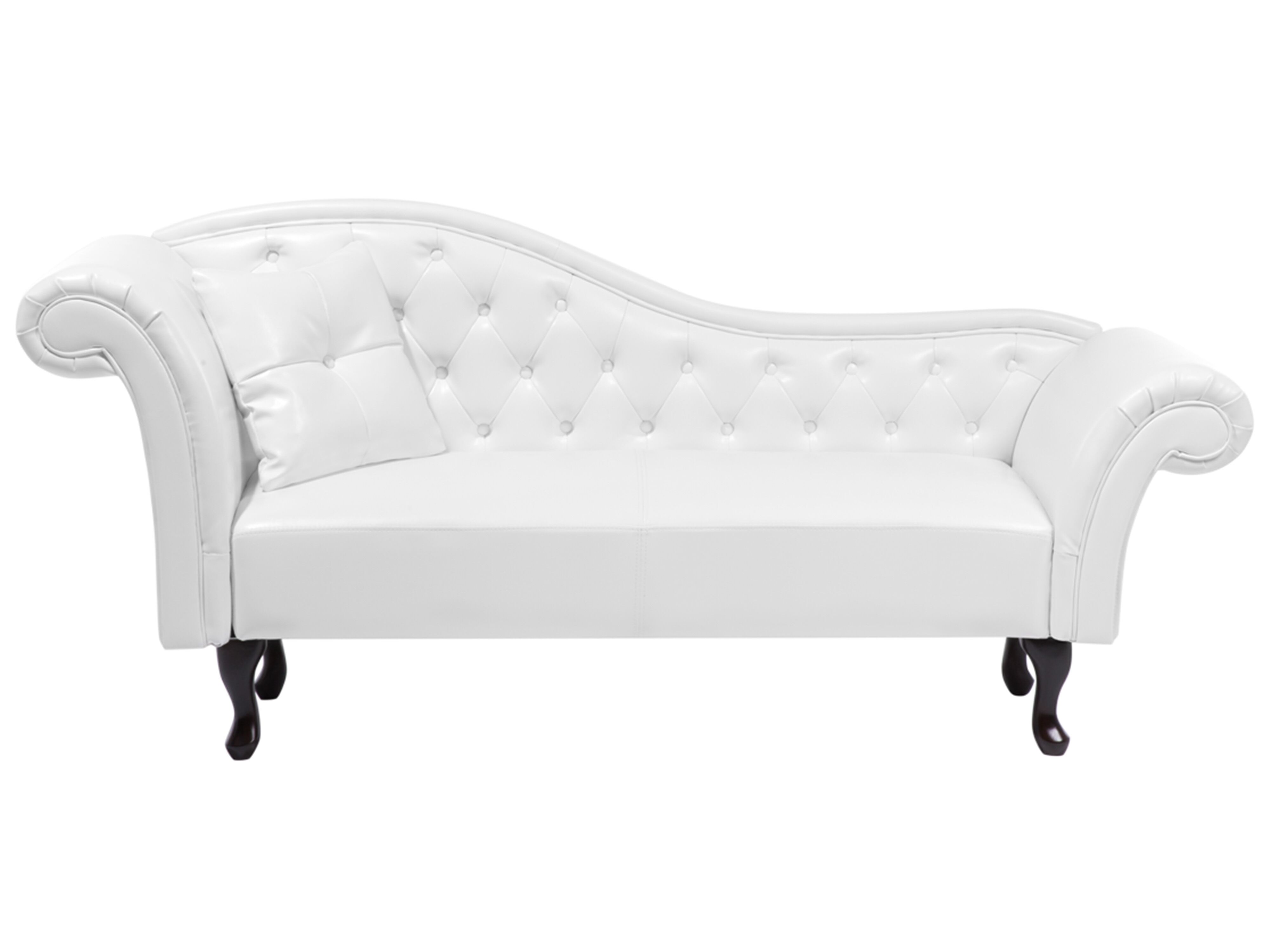 Left-Hand Chaise Lounge LATTES Faux Leather White