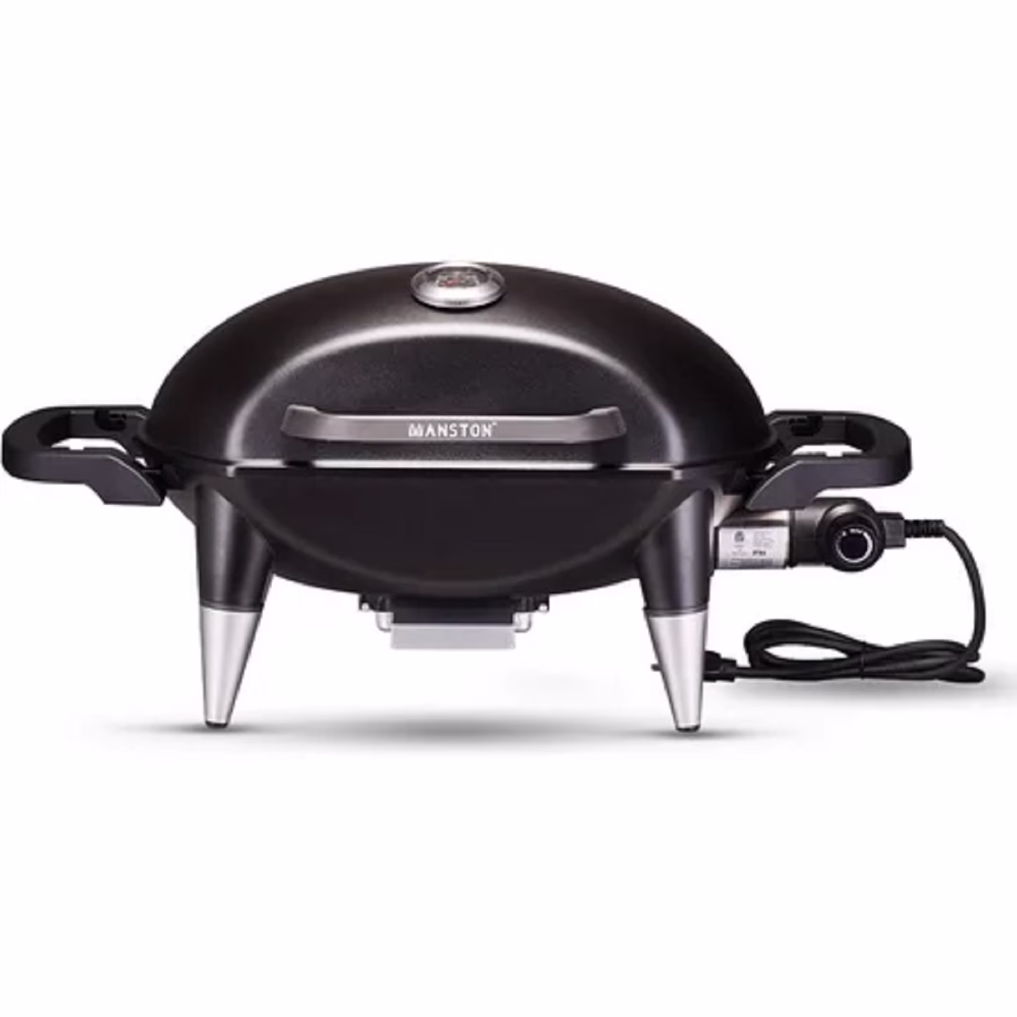 VANSTON Indoor/Outdoor Electric Grill, 1500W Electric Barbecue Grill & Smoker, Black with Built-In Thermometer