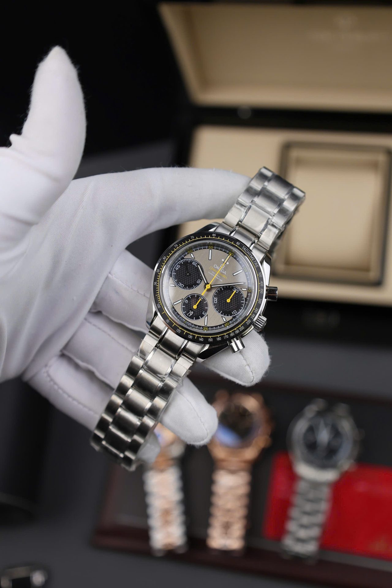 Omega Speedmaster Copies Watches Racing Chronograph Gray Dial 40mm - Elite Watch Atelier