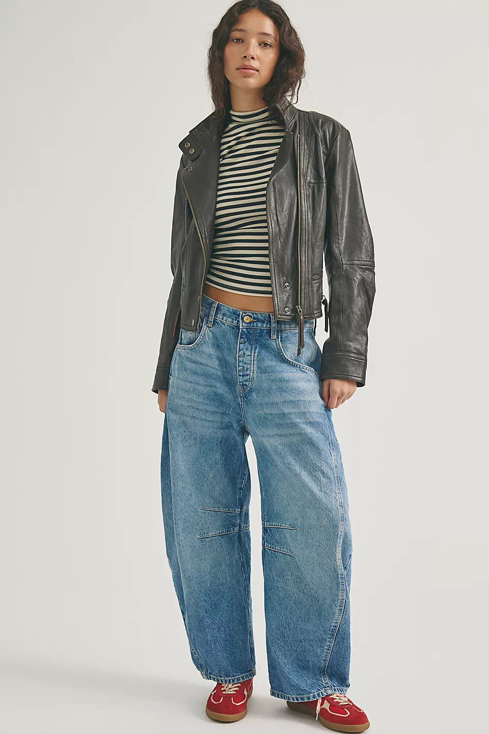 We The Free Good Luck Mid-Rise Barrel Jeans