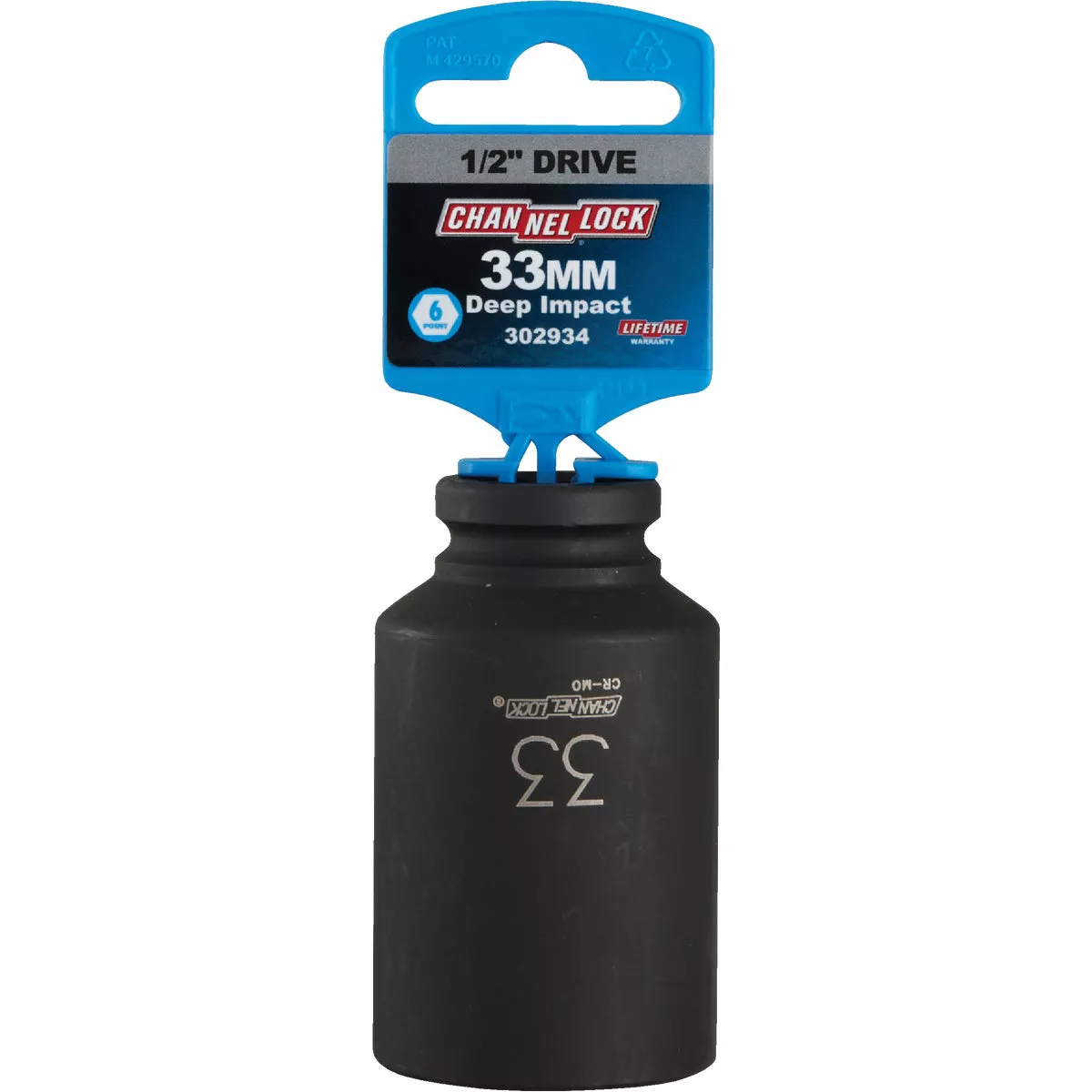 Channellock 1/2 In. Drive 33 mm 6-Point Deep Metric Impact Socket