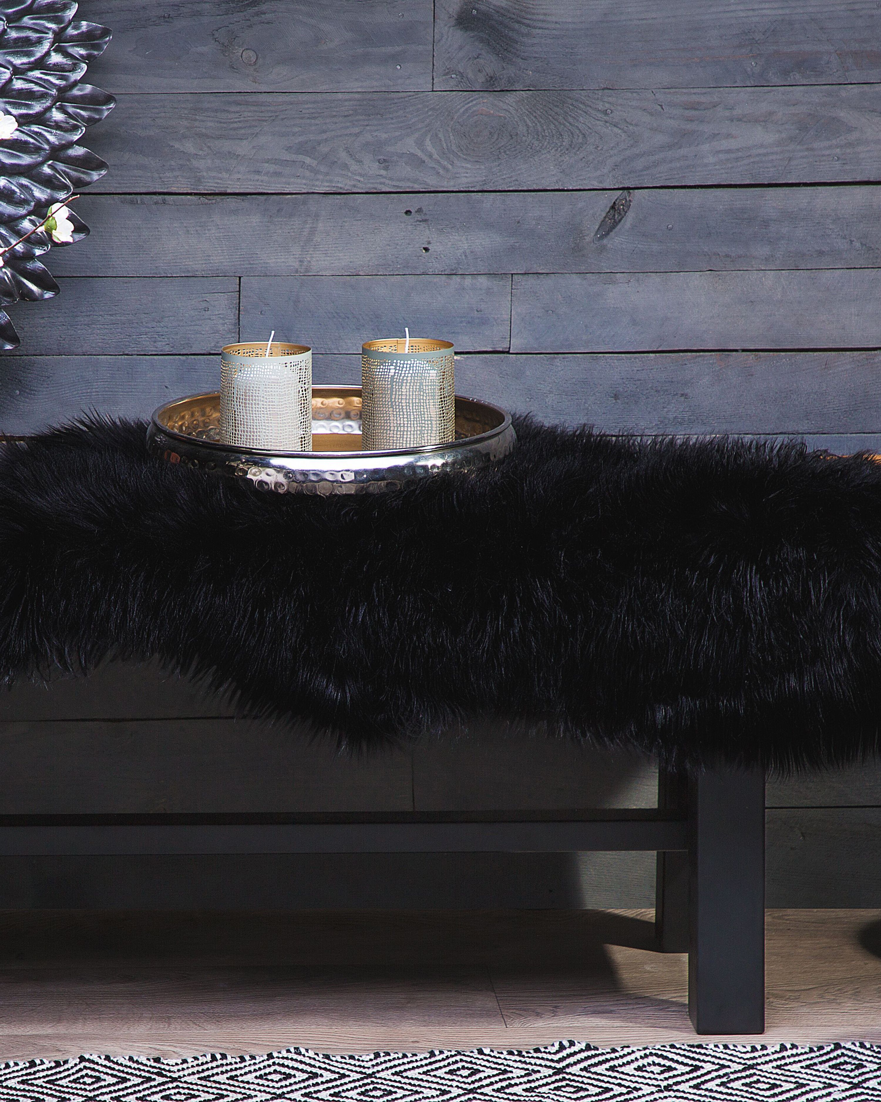 Faux Fur Rug MUNGO Black 63 x 95 cm