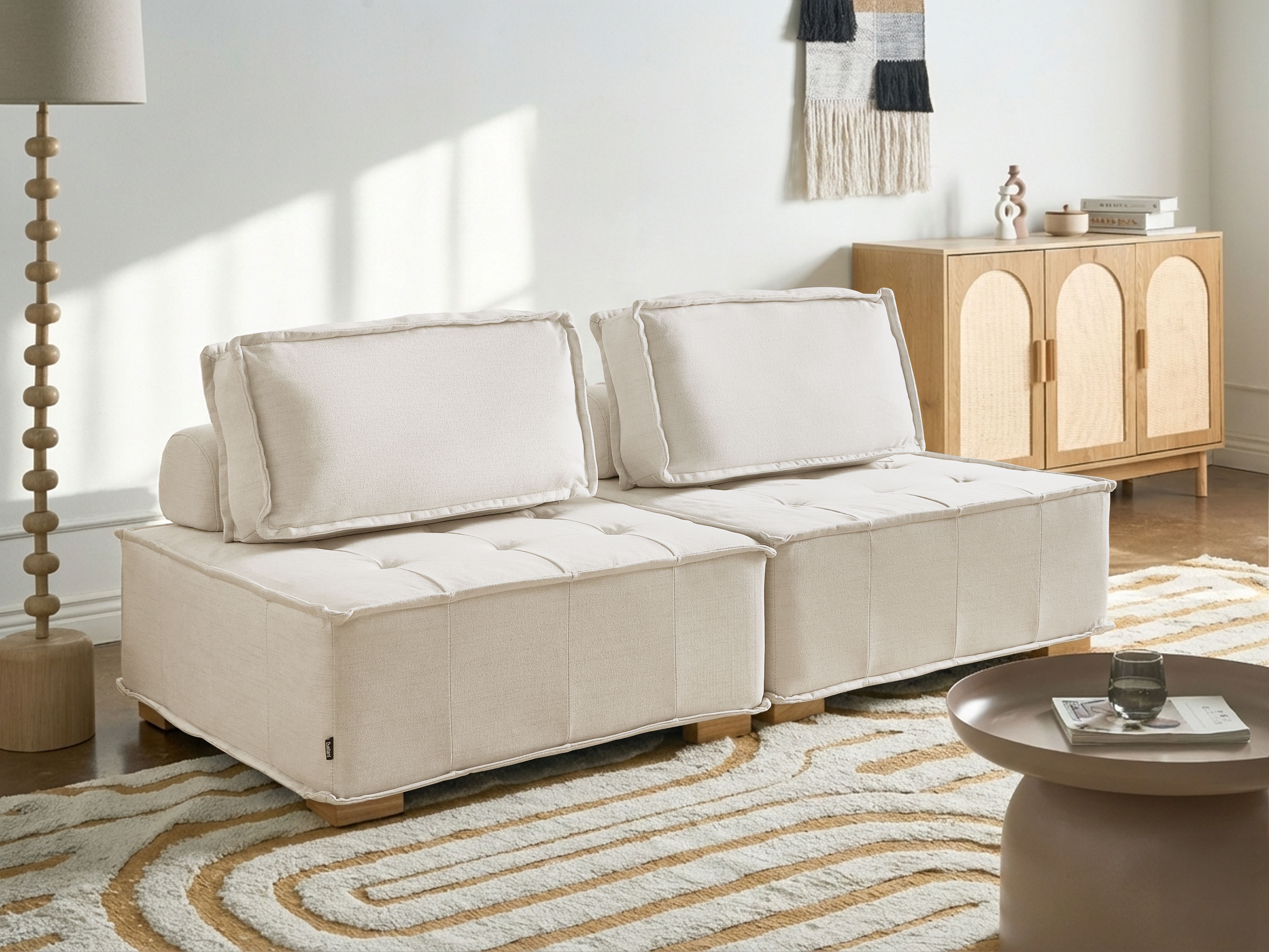 Modular Sofa 2 Seater TIBRO Fabric Off-White