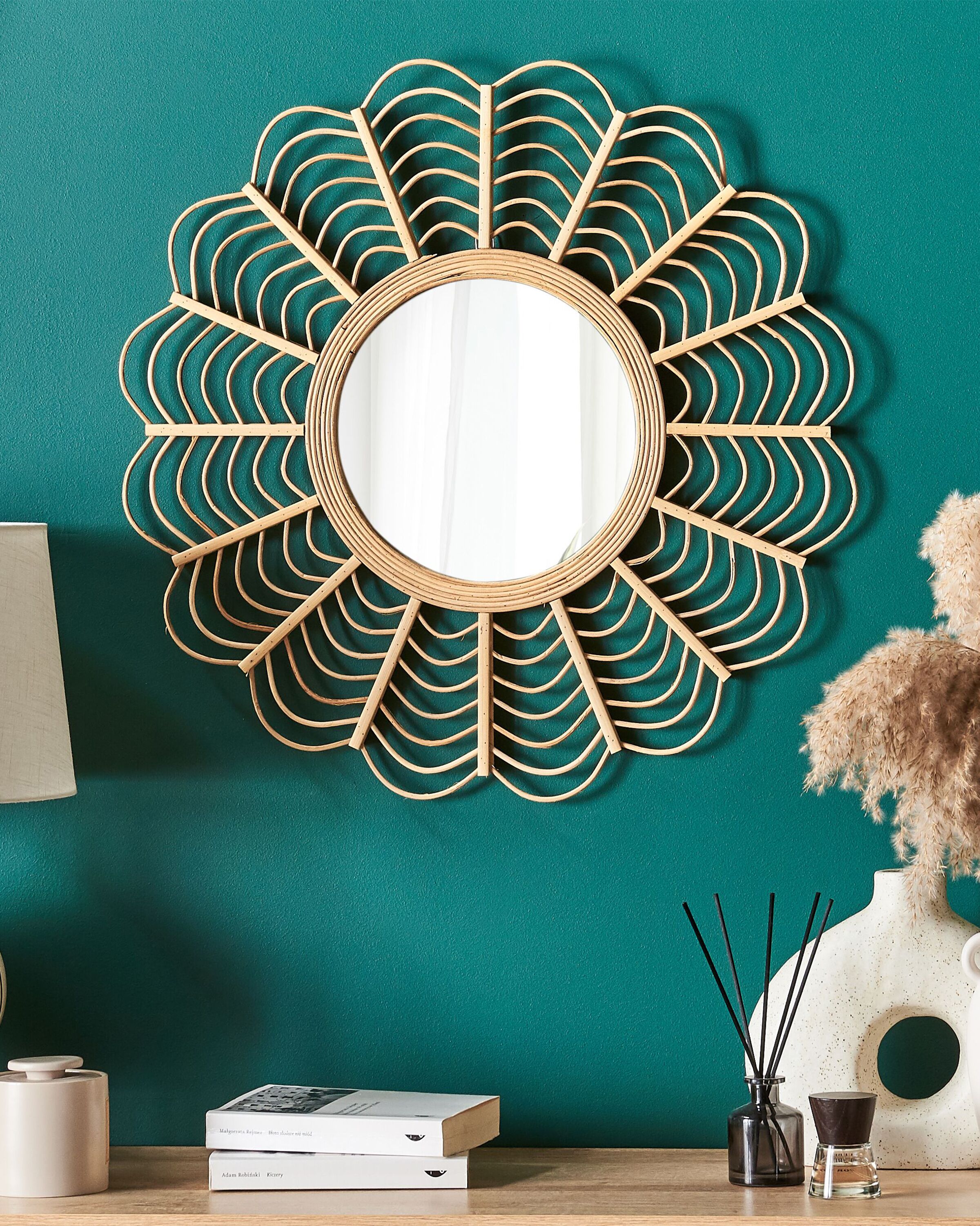 Wall Mirror TUMBIT 60 cm 60 cm Bamboo Natural