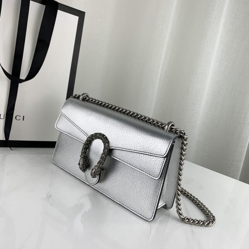 Replica Gucci Dionysus Small Shoulder Bag In Silver Lame Leather 4996231:1High-quality replica