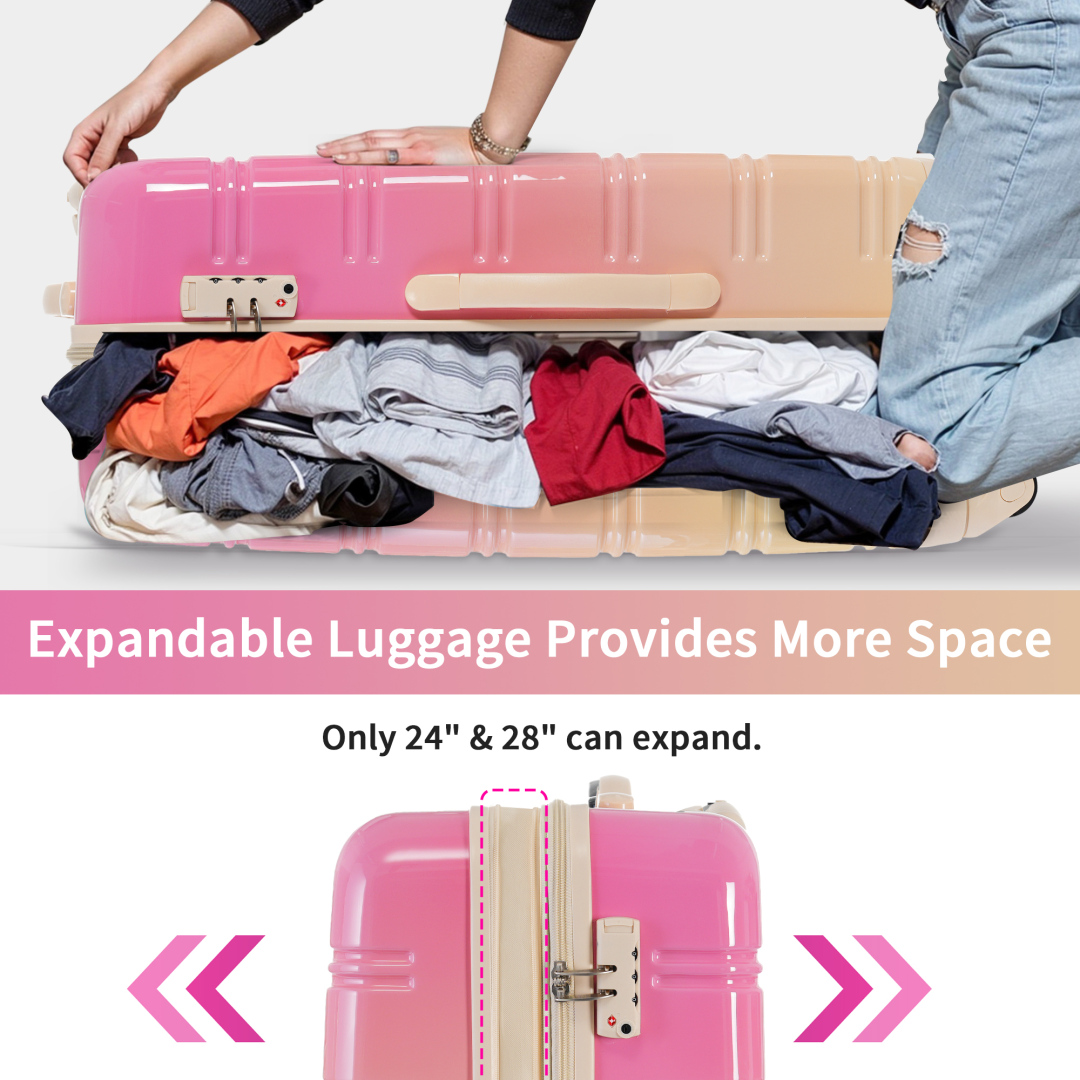 3 Piece Luggage Sets, Hard Shell Suitcase 20/24/28 Inches with TSA Lock and Spinner Wheels, Expandable Lightweight Travel Luggage for Men Women, Multicolor purple - Image 13