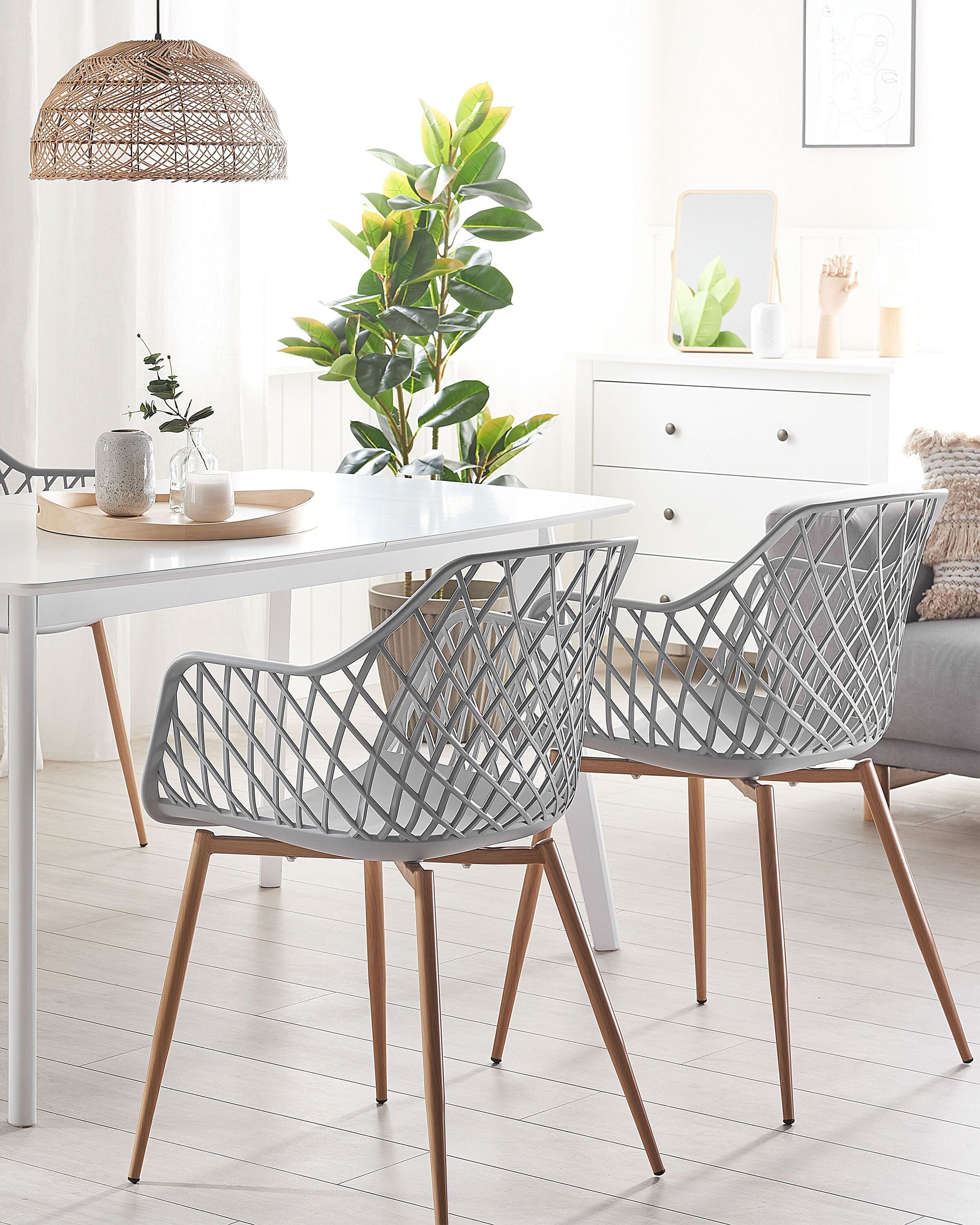 Set of 2 Dining Chairs NASHUA Light Grey